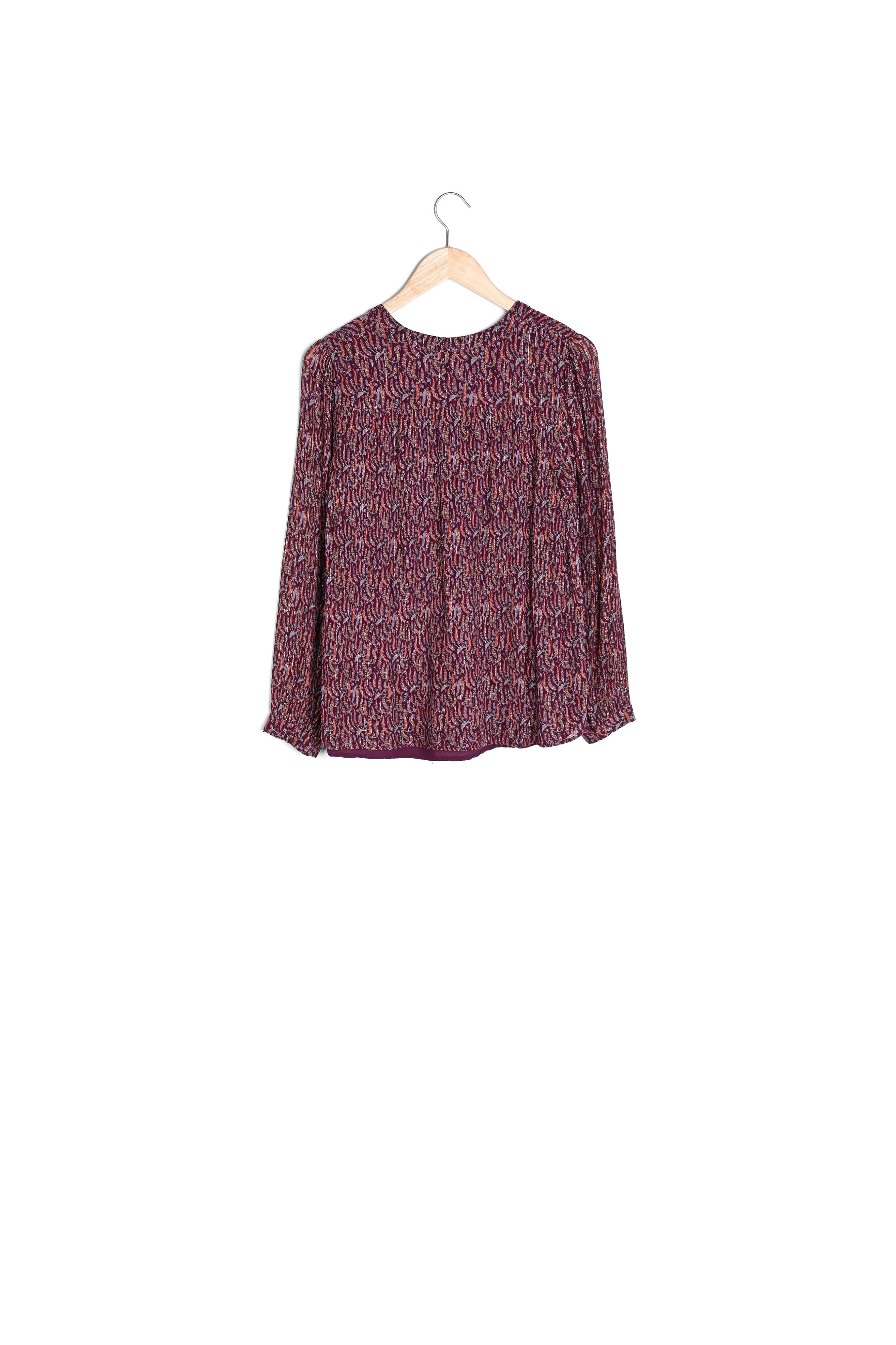 Blouse imprimée grenat Elsa Faume - seconde main