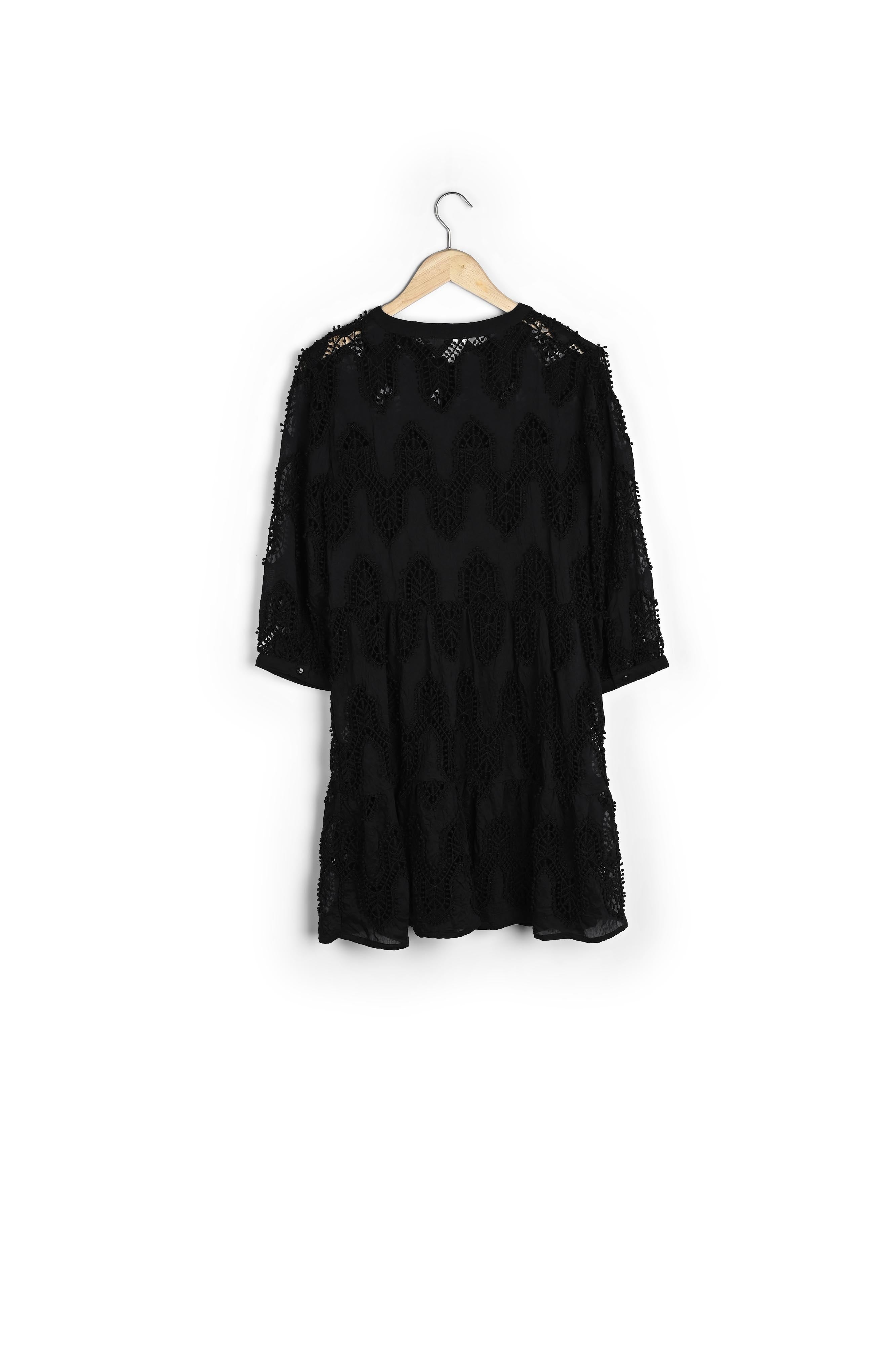 Robe courte ajourée en dentelle noir Océane Faume - seconde main