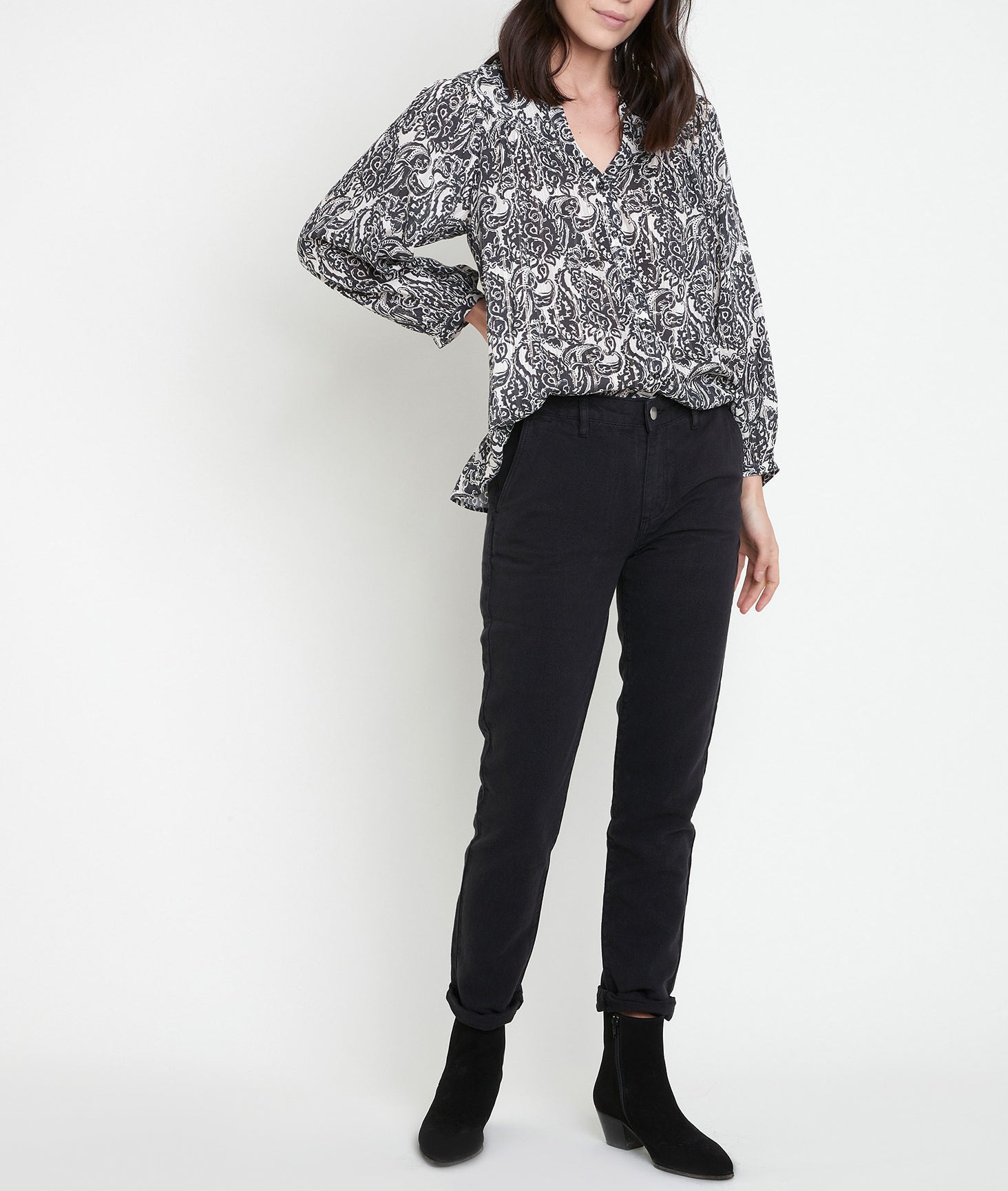 Blouse écrue imprimé fleuri Timeo Faume - seconde main