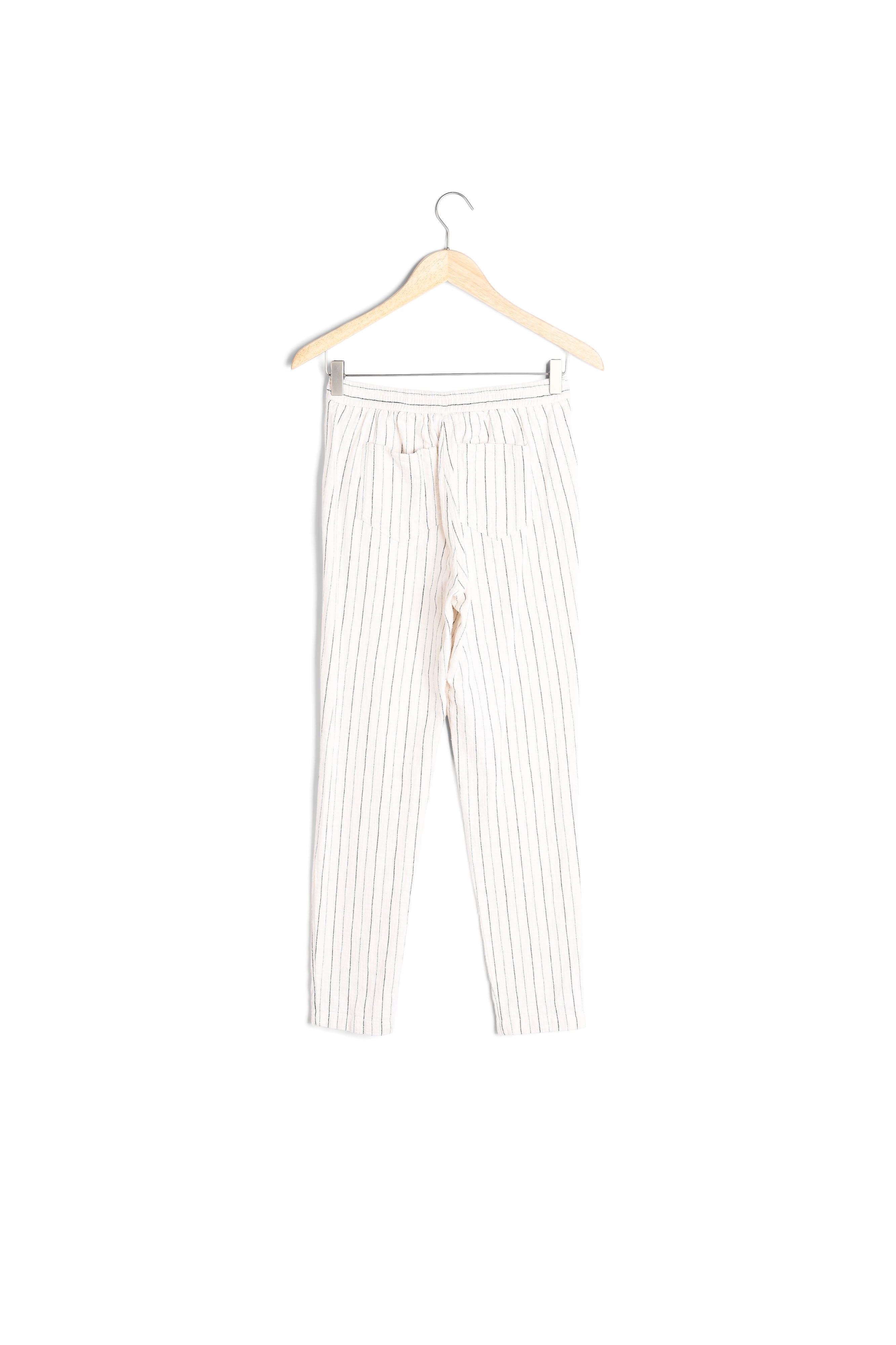 Pantalon chino en coton rayé écru Noor Faume - seconde main