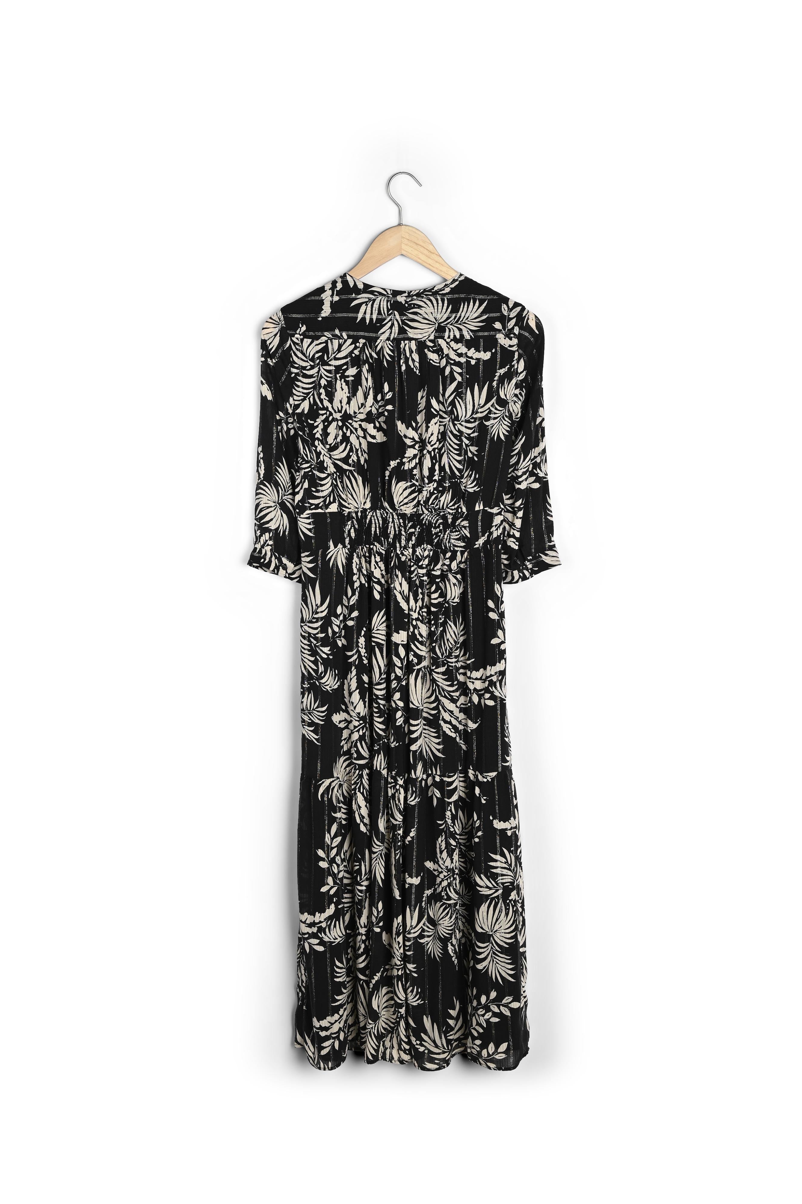 Robe longue imprimée noire Nais Faume - seconde main