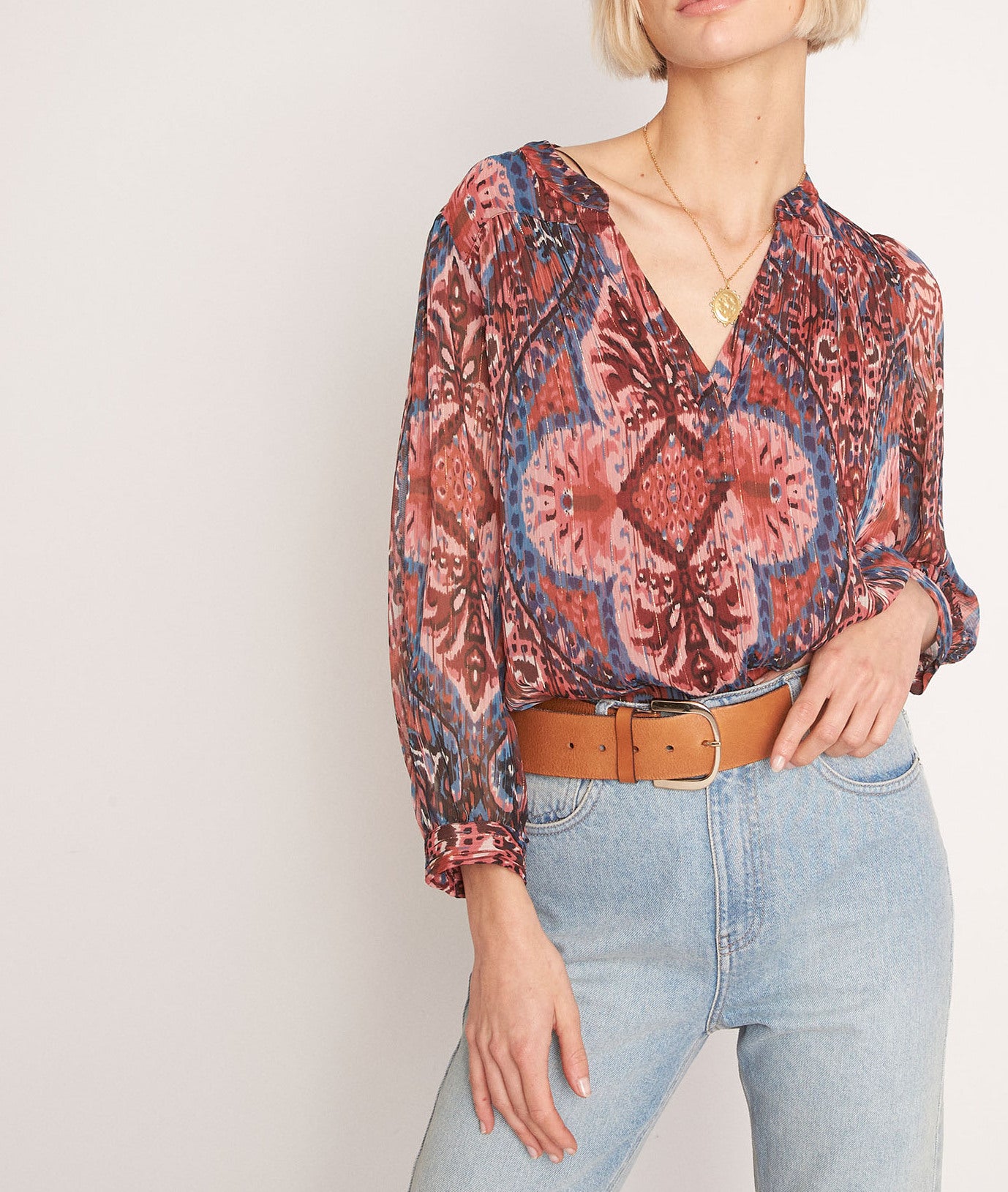 Blouse fluide imprimée Elsa Faume - seconde main