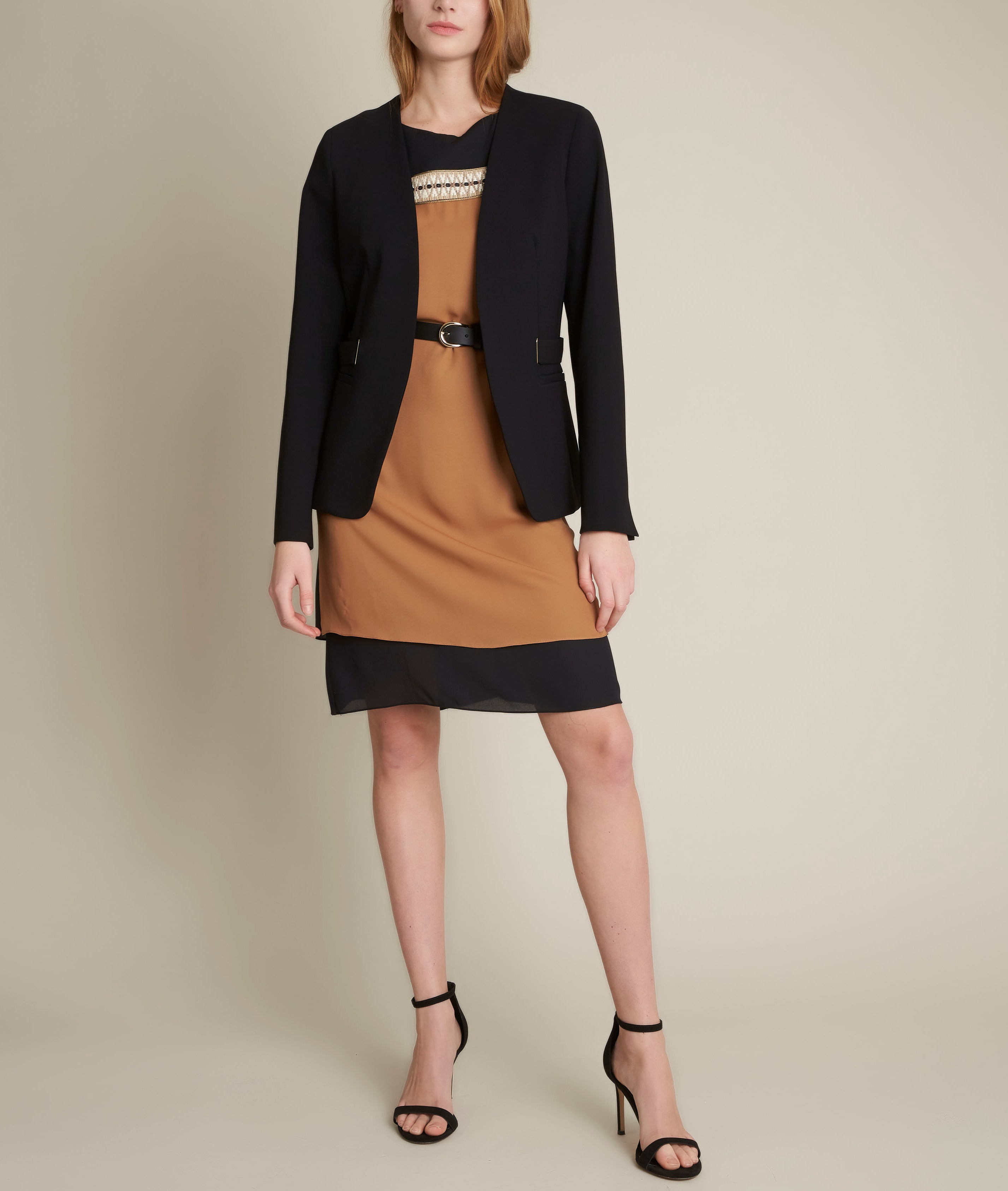 Robe colorblock droite tabac Isola Faume - seconde main