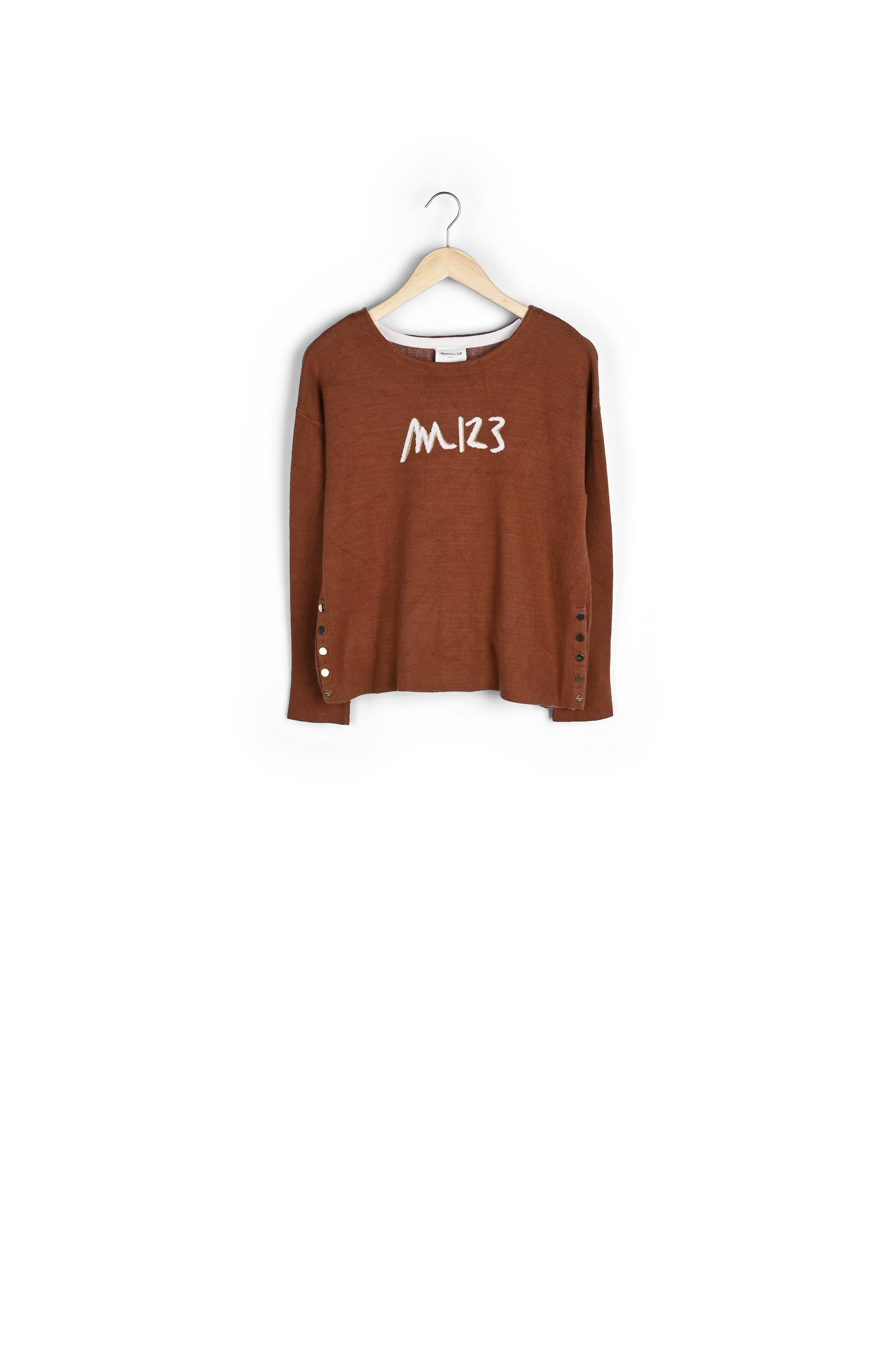 Pull acajou avec logo Fidji Faume - seconde main