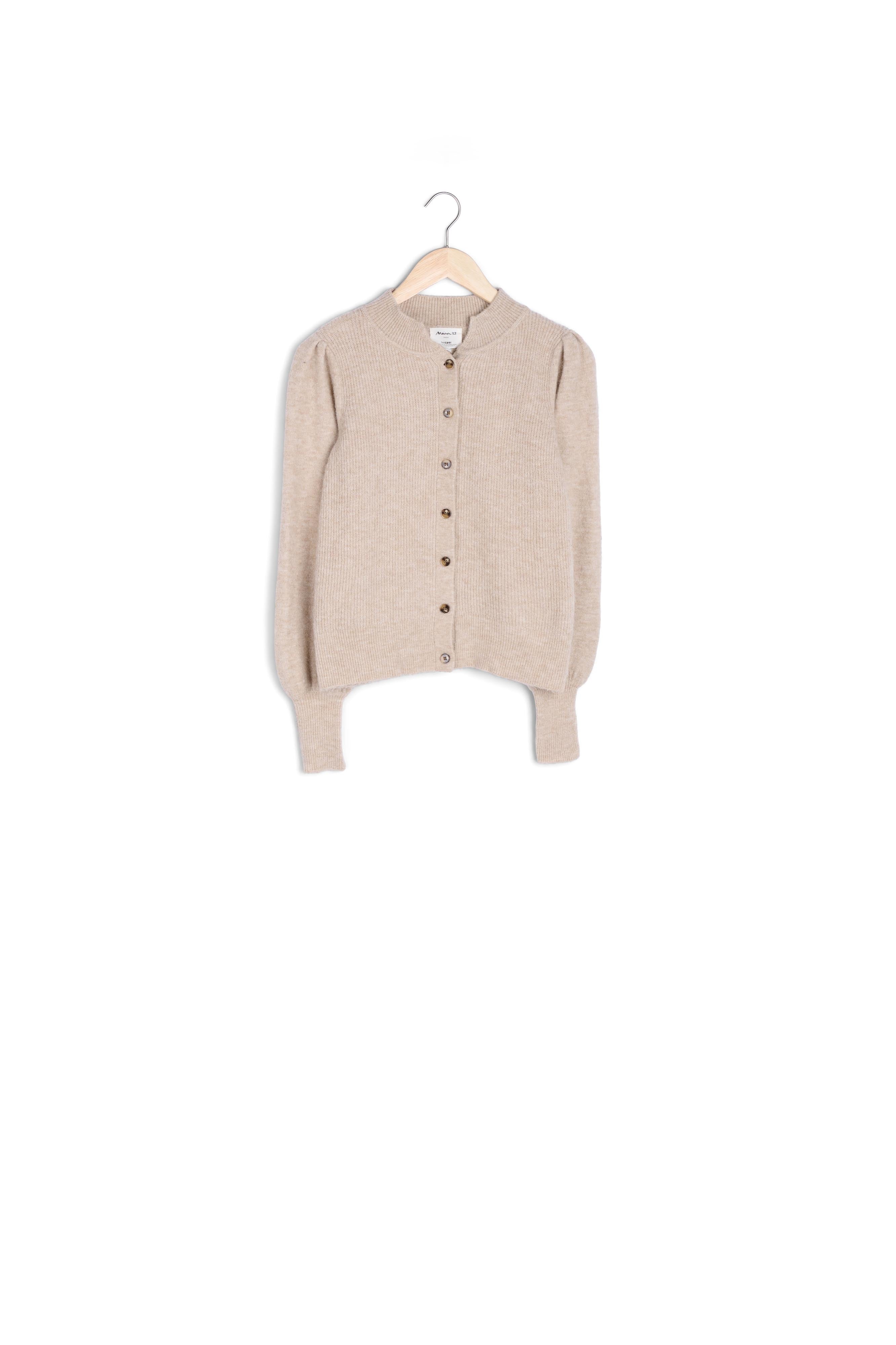Cardigan beige col rond Toussain Faume - seconde main