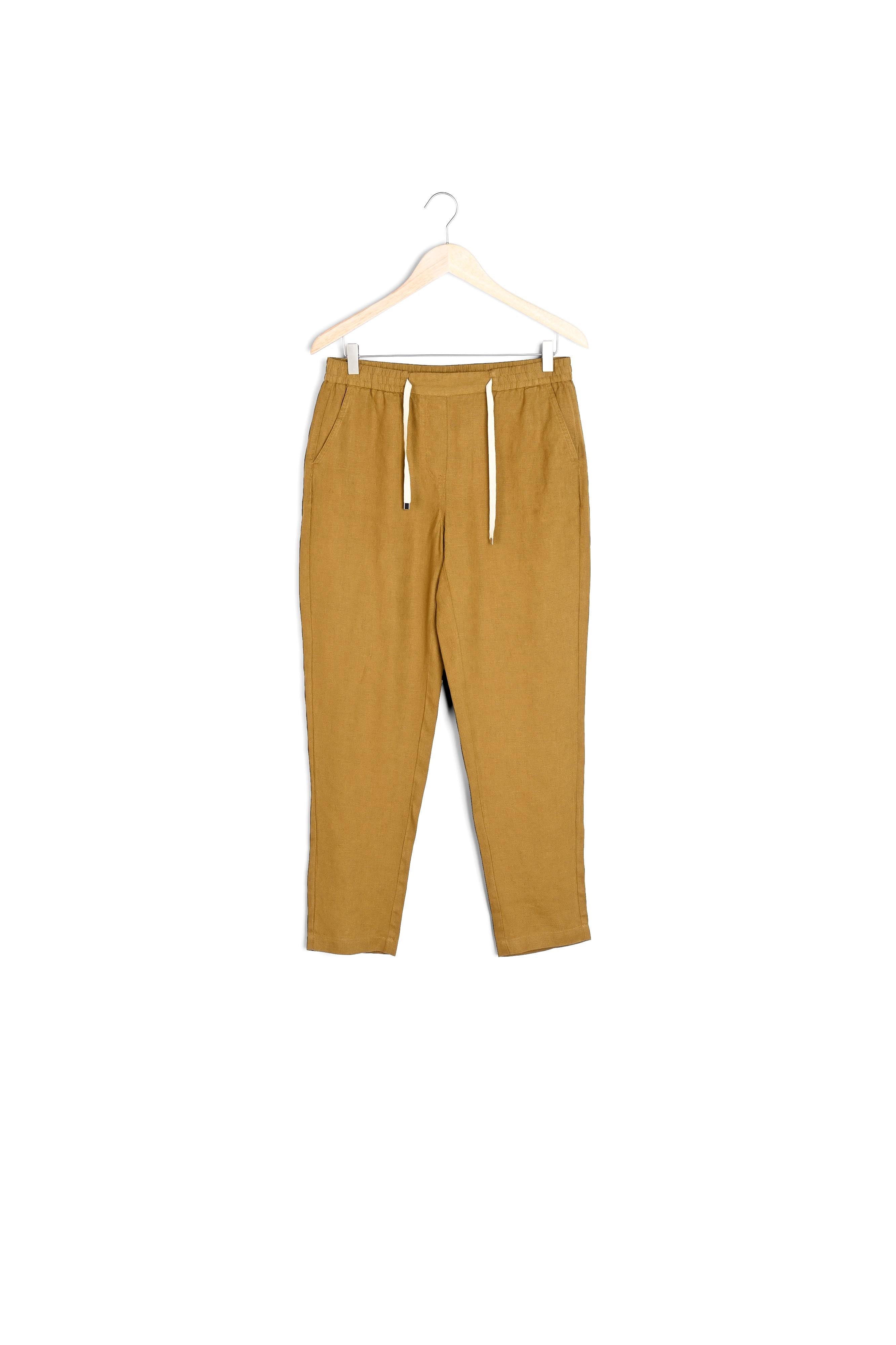 Pantalon en lin responsable bronze Noor Faume - seconde main
