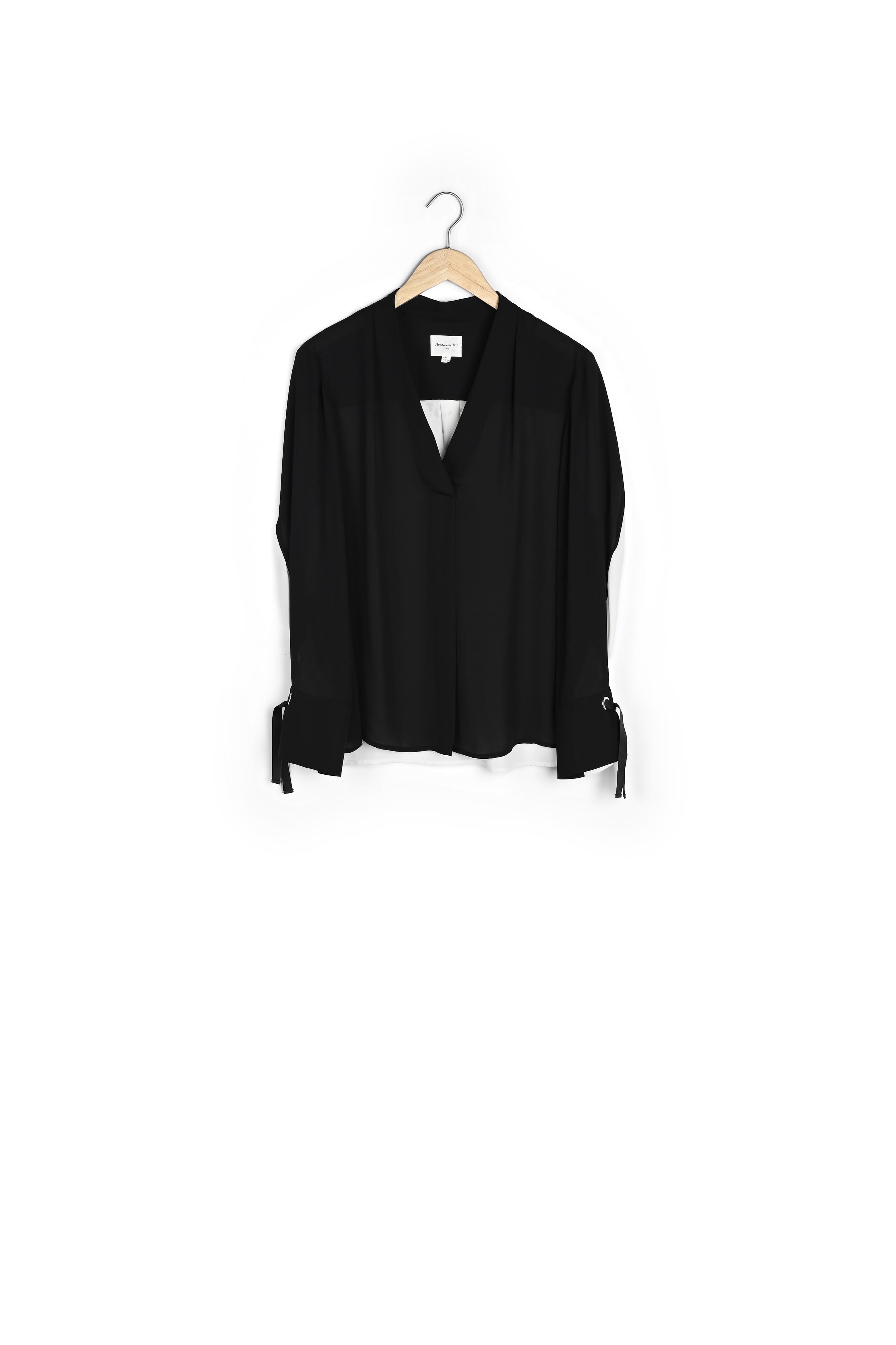 Blouse bicolore détail noeuds Marinette Faume - seconde main