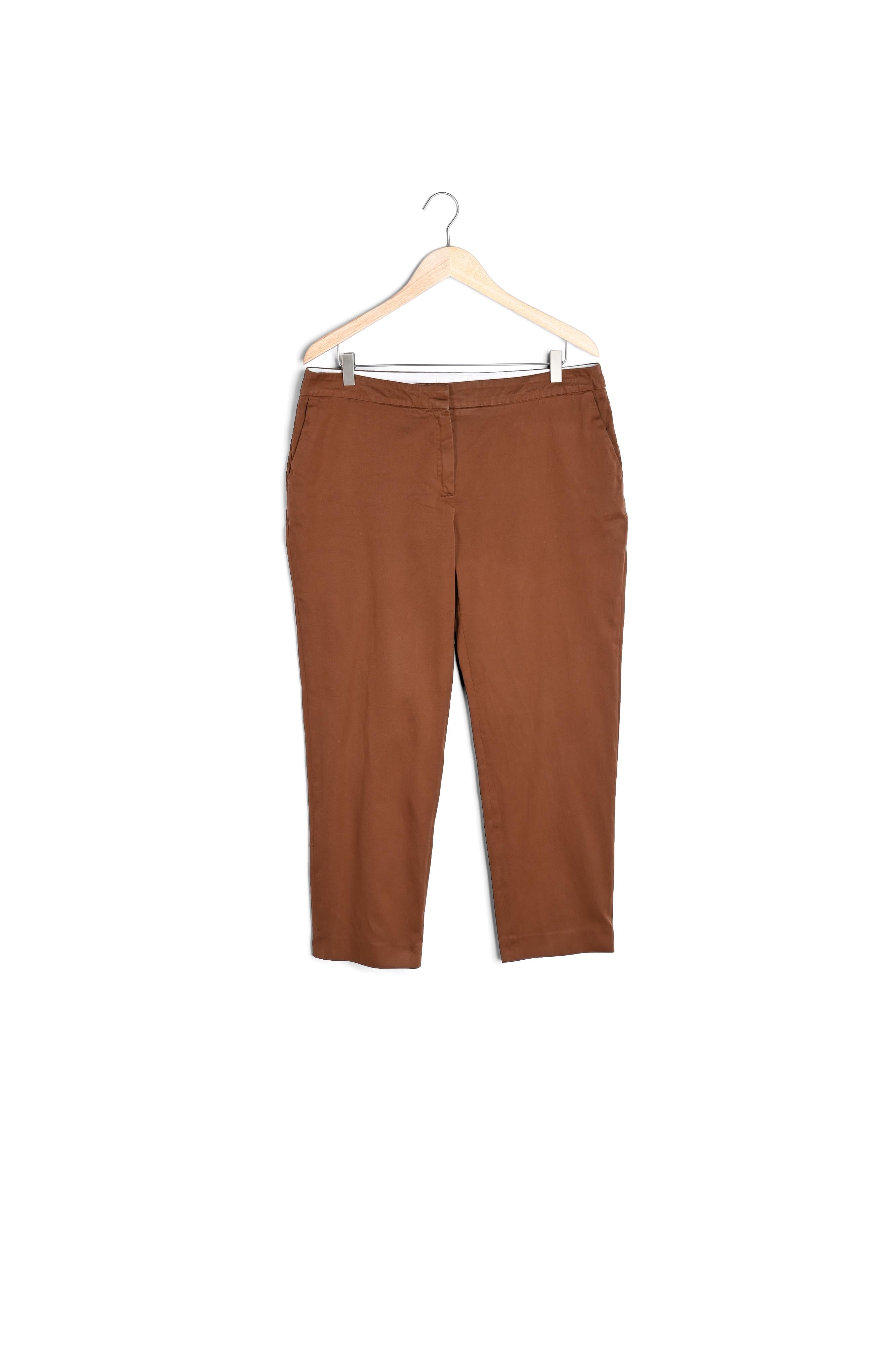 Chino 7/8ème en coton camel Suzanne Faume - seconde main