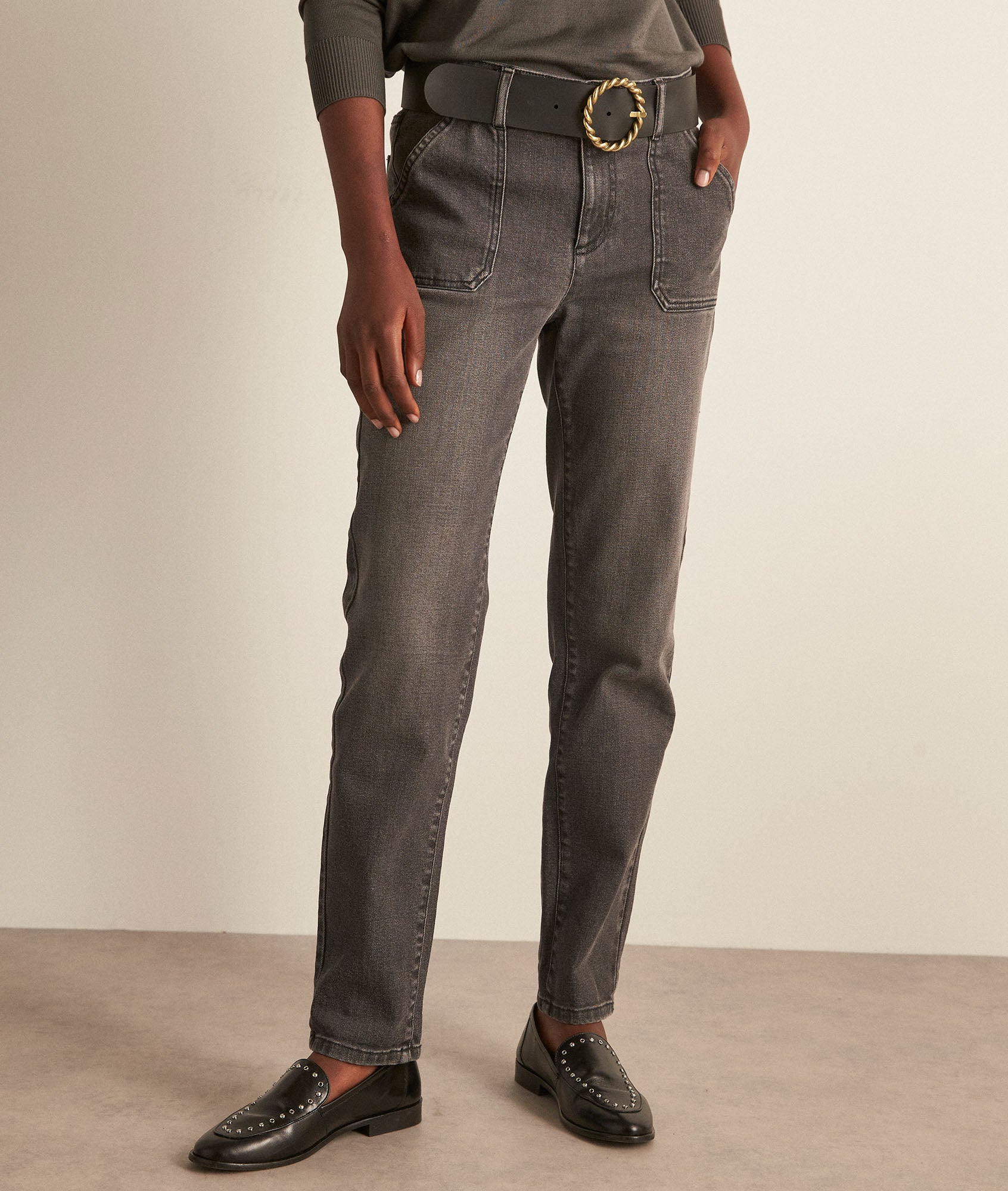 Jean chino en denim gris NALLA Faume - seconde main