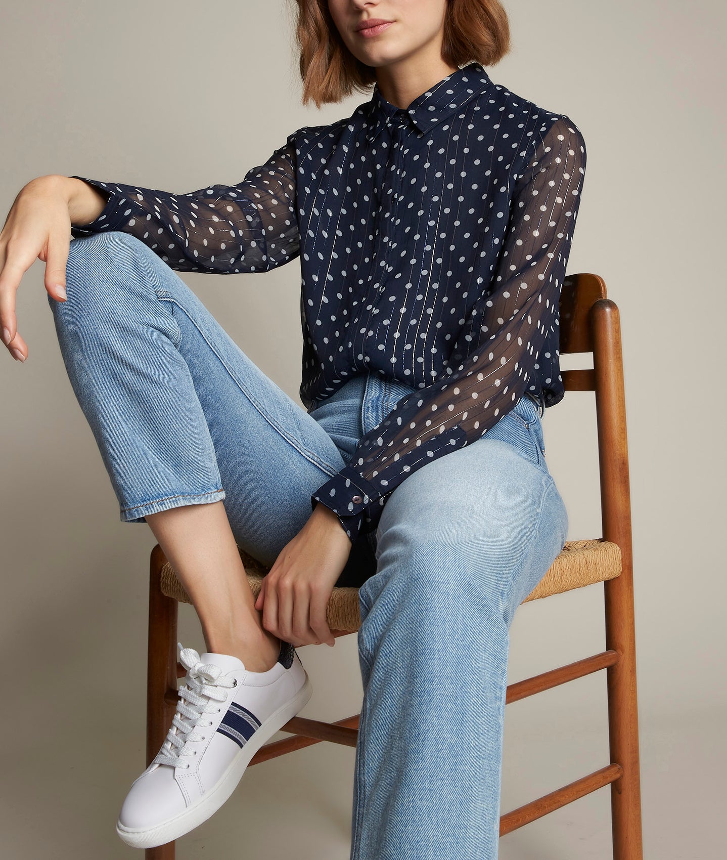 Blouse à pois Evita Faume - seconde main