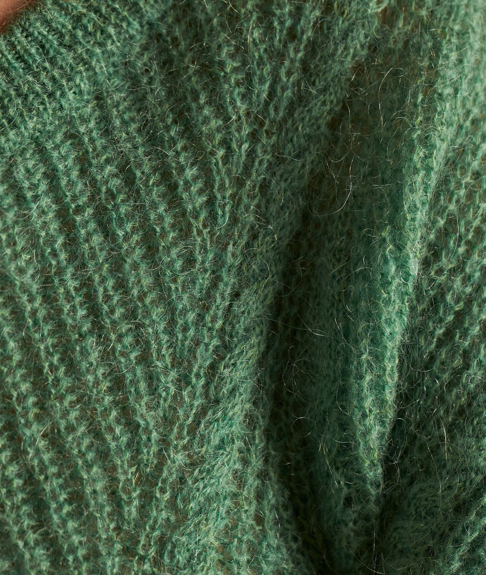 Pull oversize en laine et mohair vert Bianca Faume - seconde main