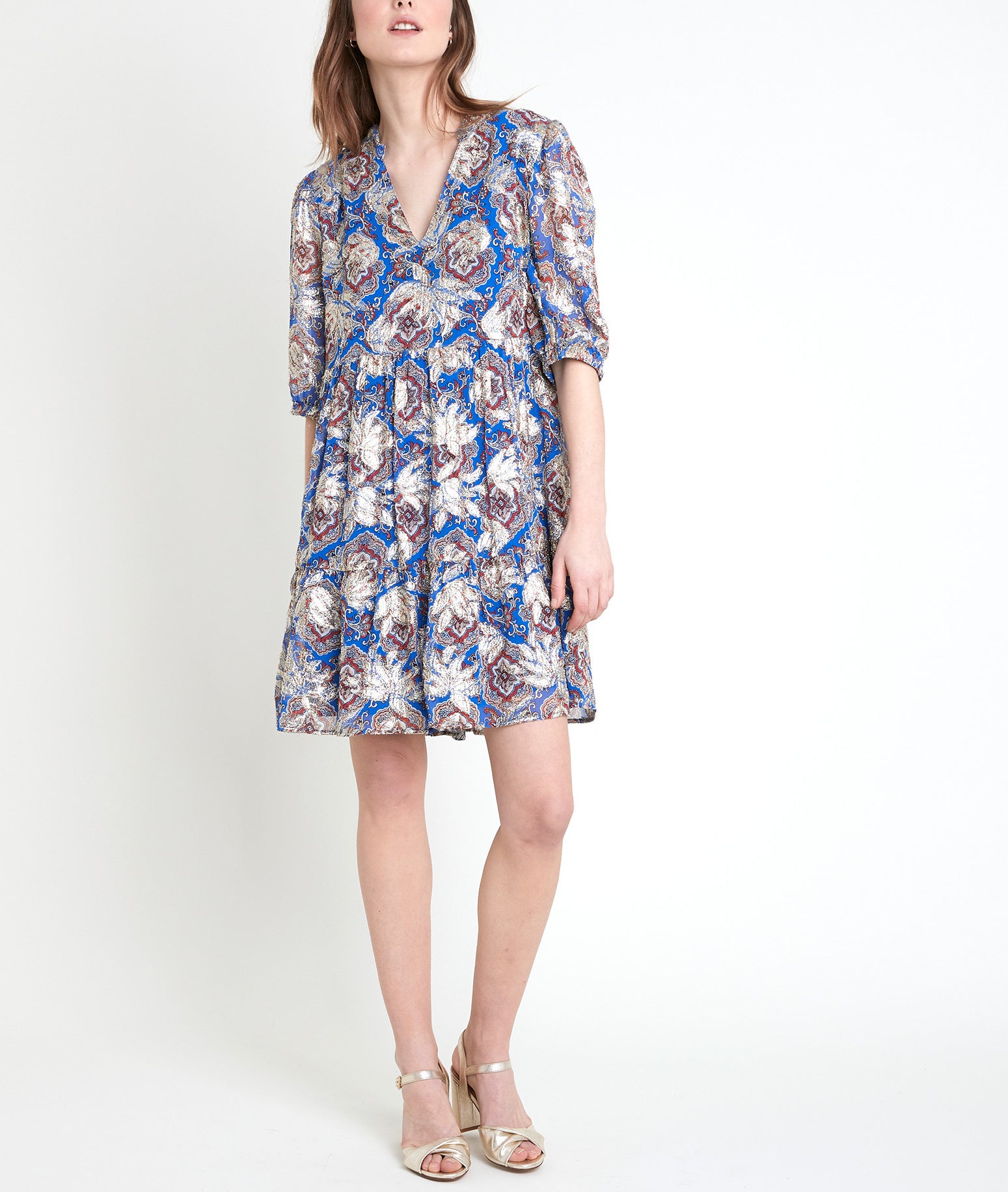 Robe myosotis imprimée Madeleine Faume - seconde main