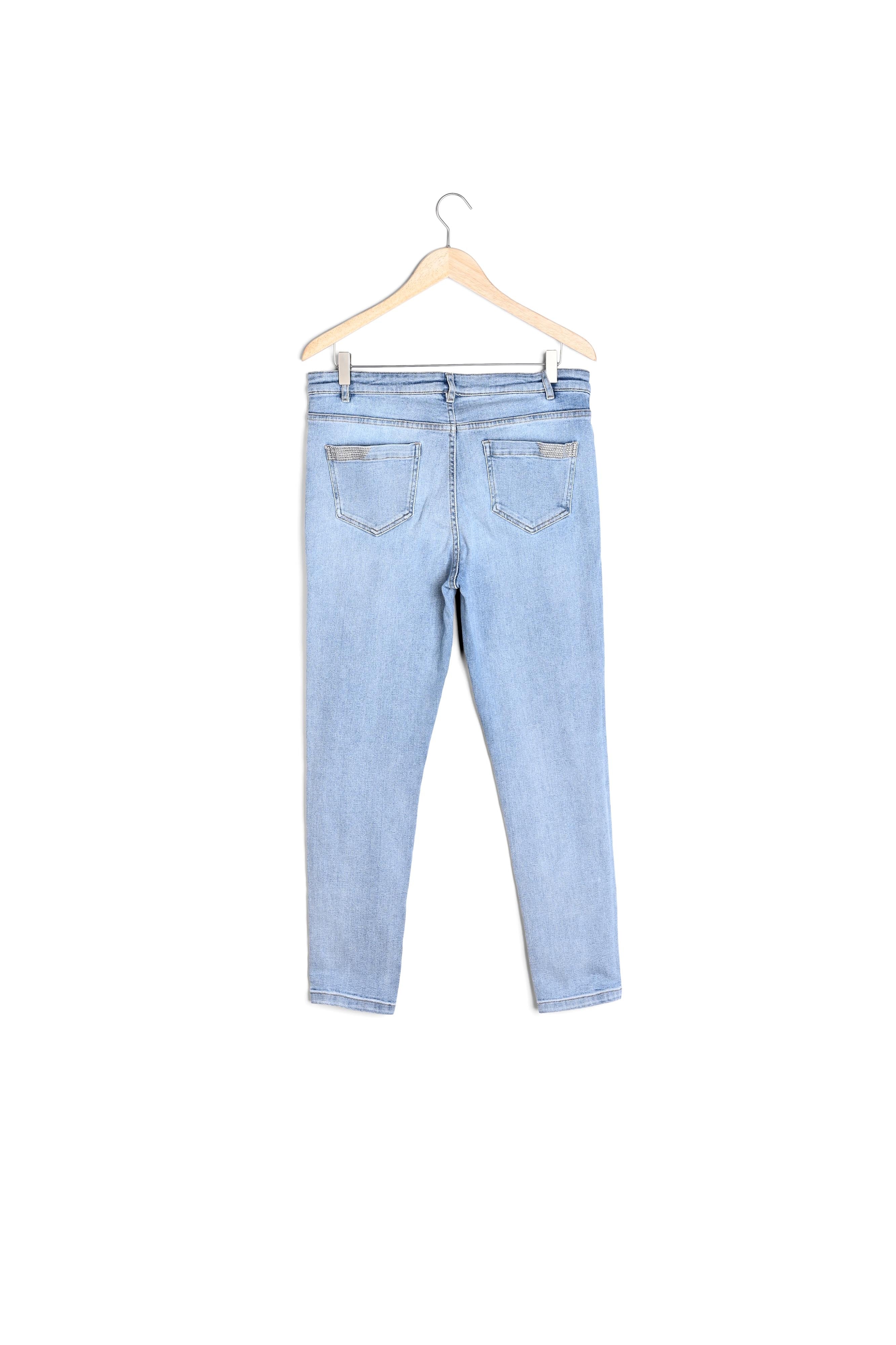 Jean slim en coton pure bleached et détails cloutés Naty Faume - seconde main