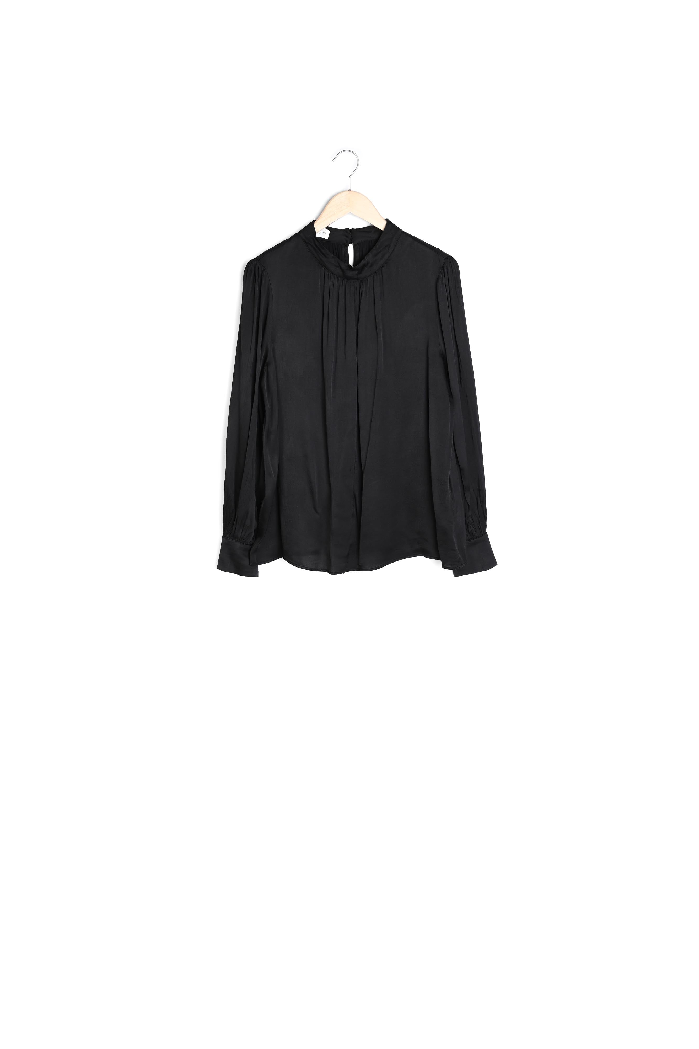 Blouse fluide et satinée noire Alicia Faume - seconde main