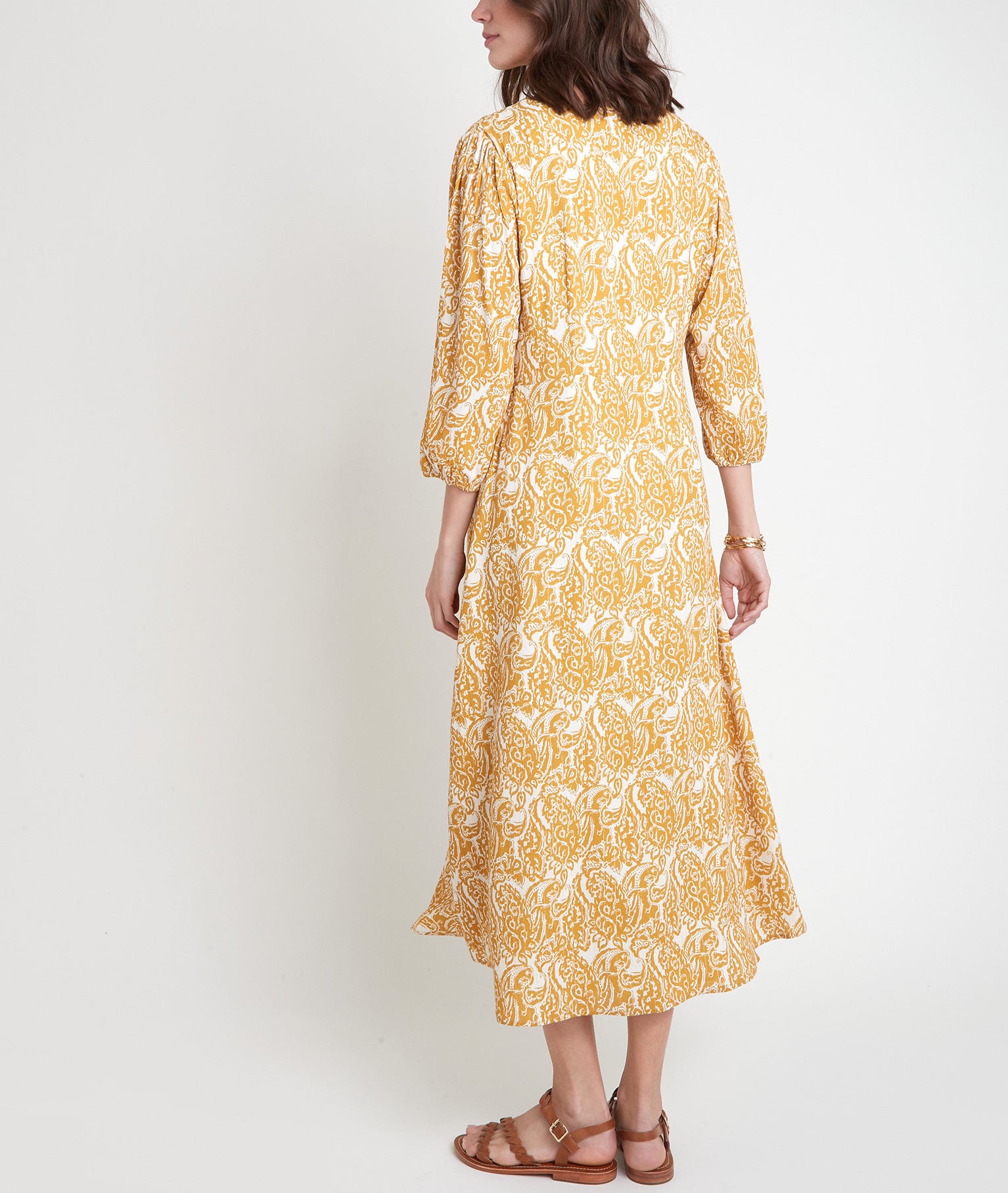 Robe chemise bohème jaune Laurie Faume - seconde main