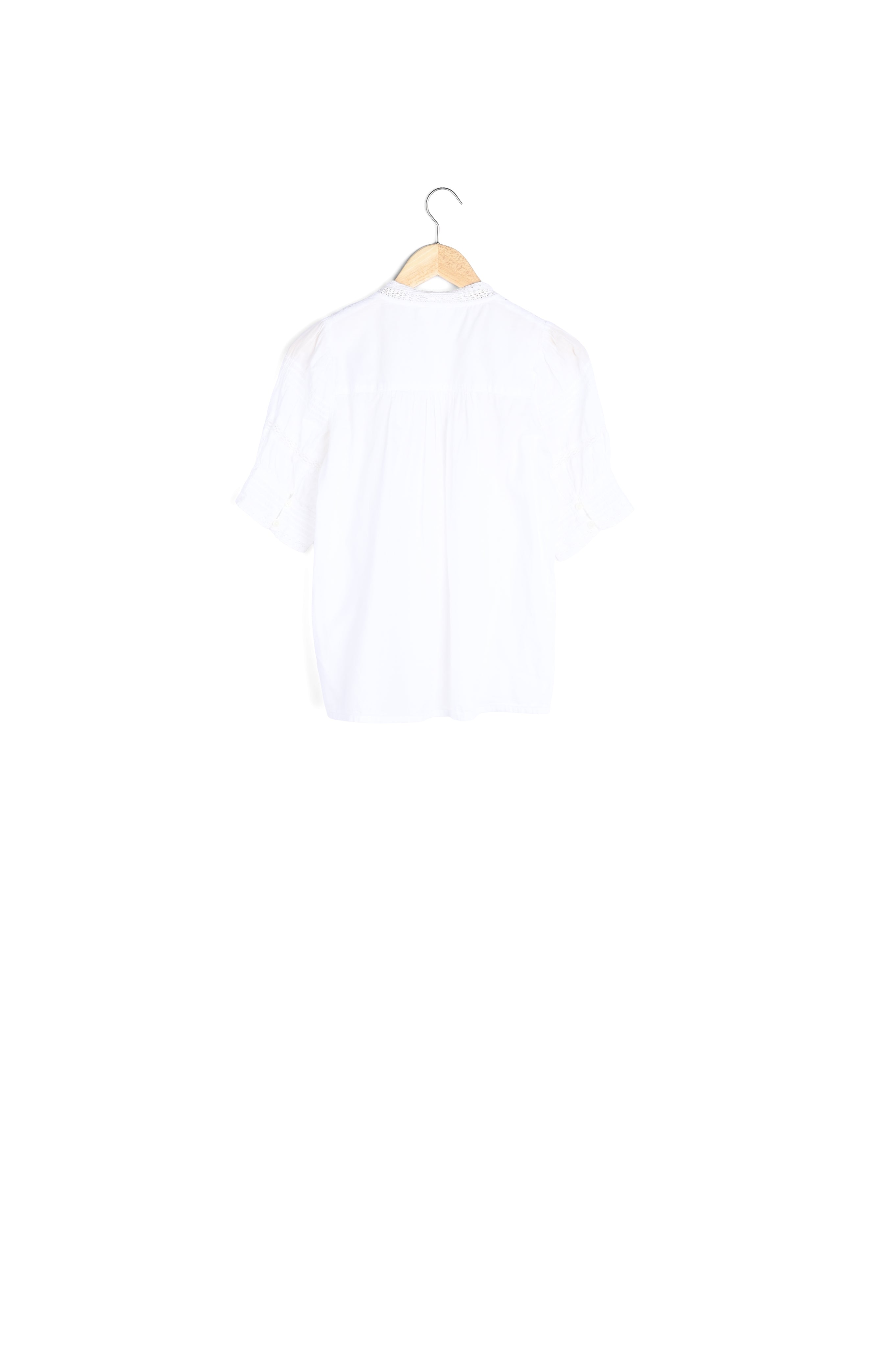 Blouse en coton et dentelle blanche Lisanne Faume - seconde main