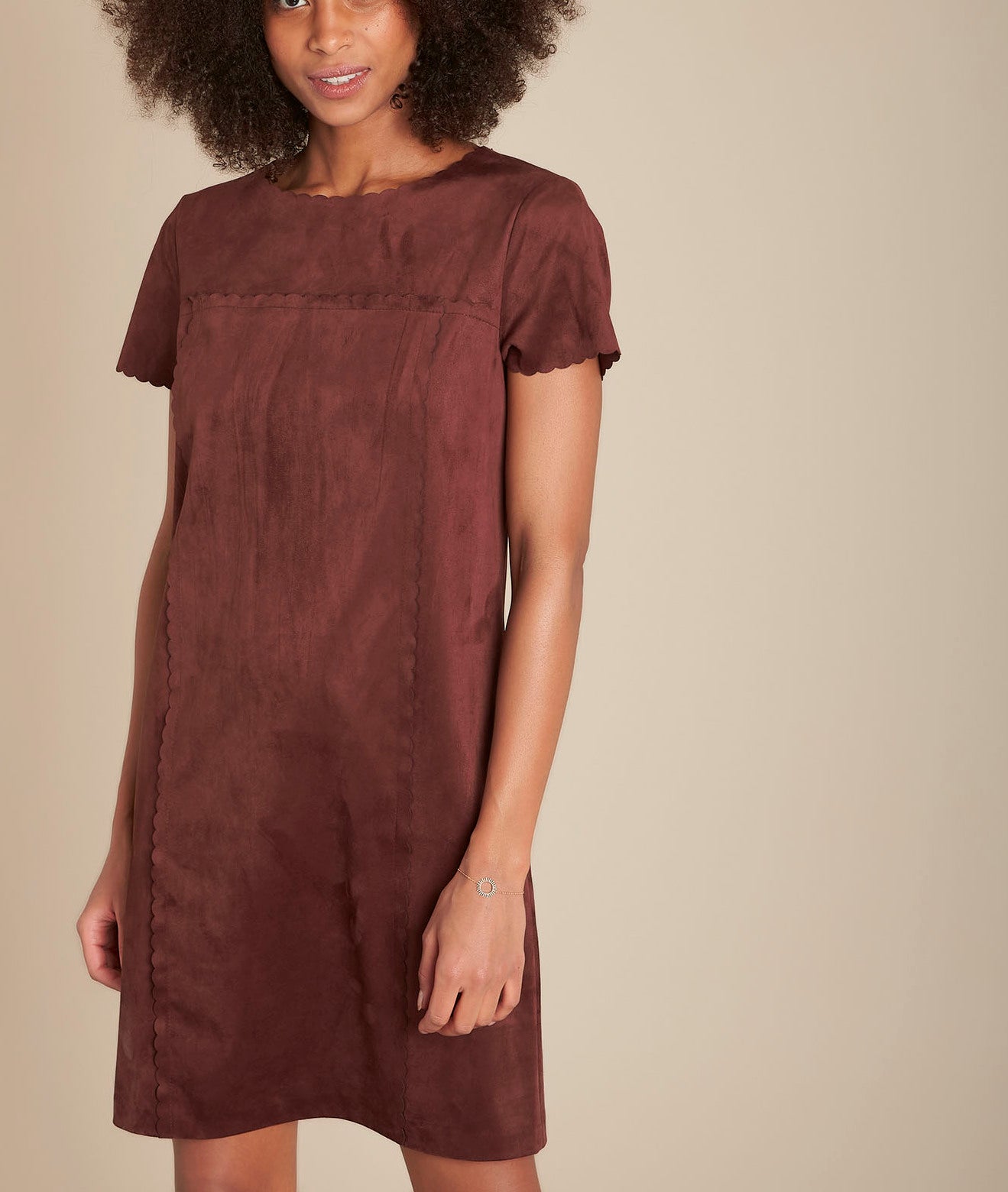 Robe courte en suédine India Faume - seconde main