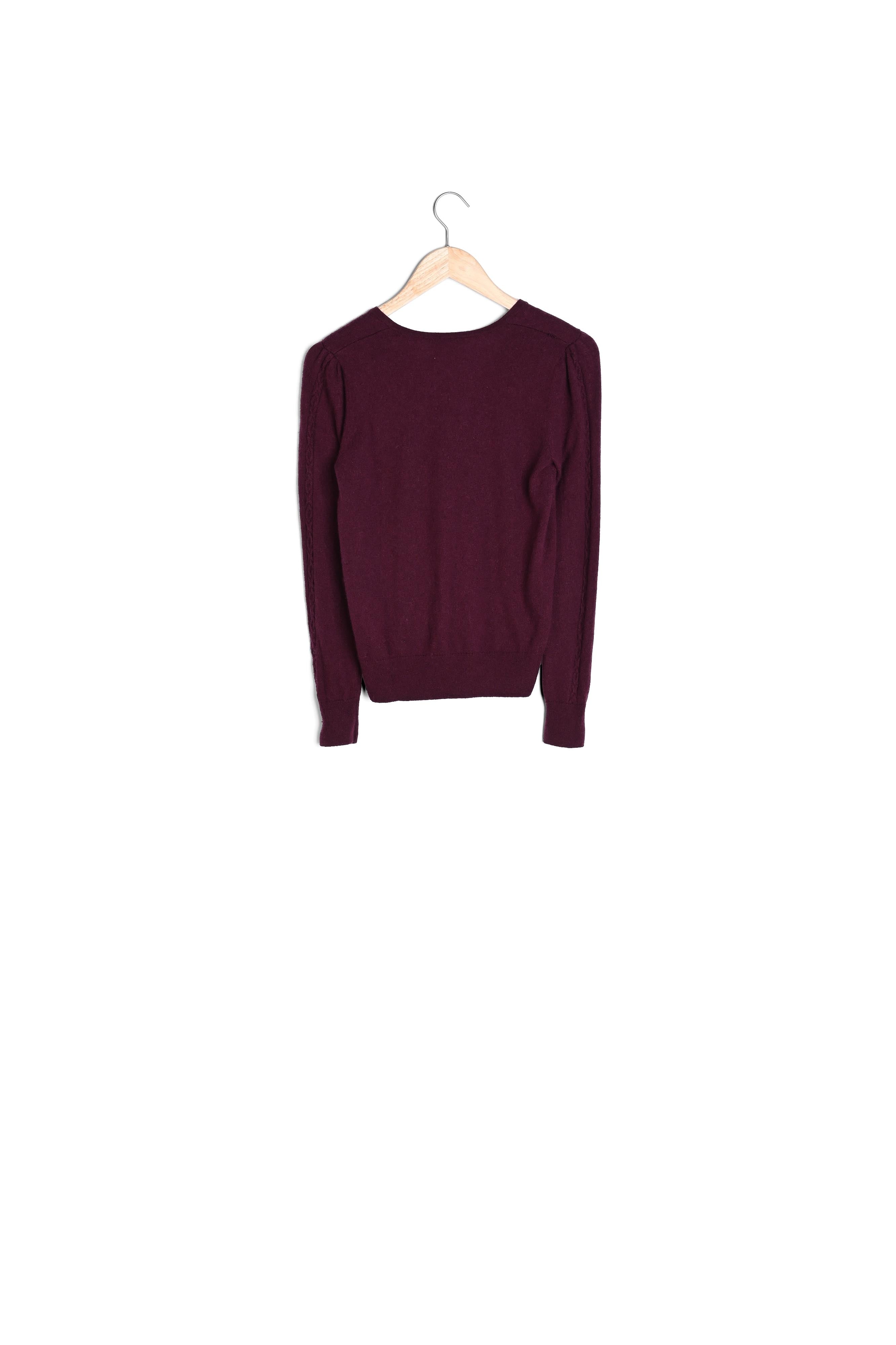 Pull en laine recyclée et cachemire bordeaux Tilda Faume - seconde main