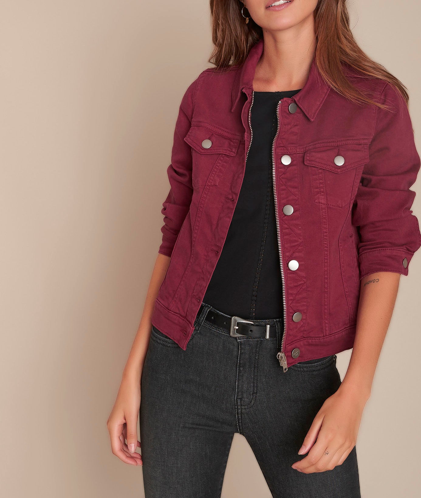 Veste en jean merlot Clem Faume - seconde main