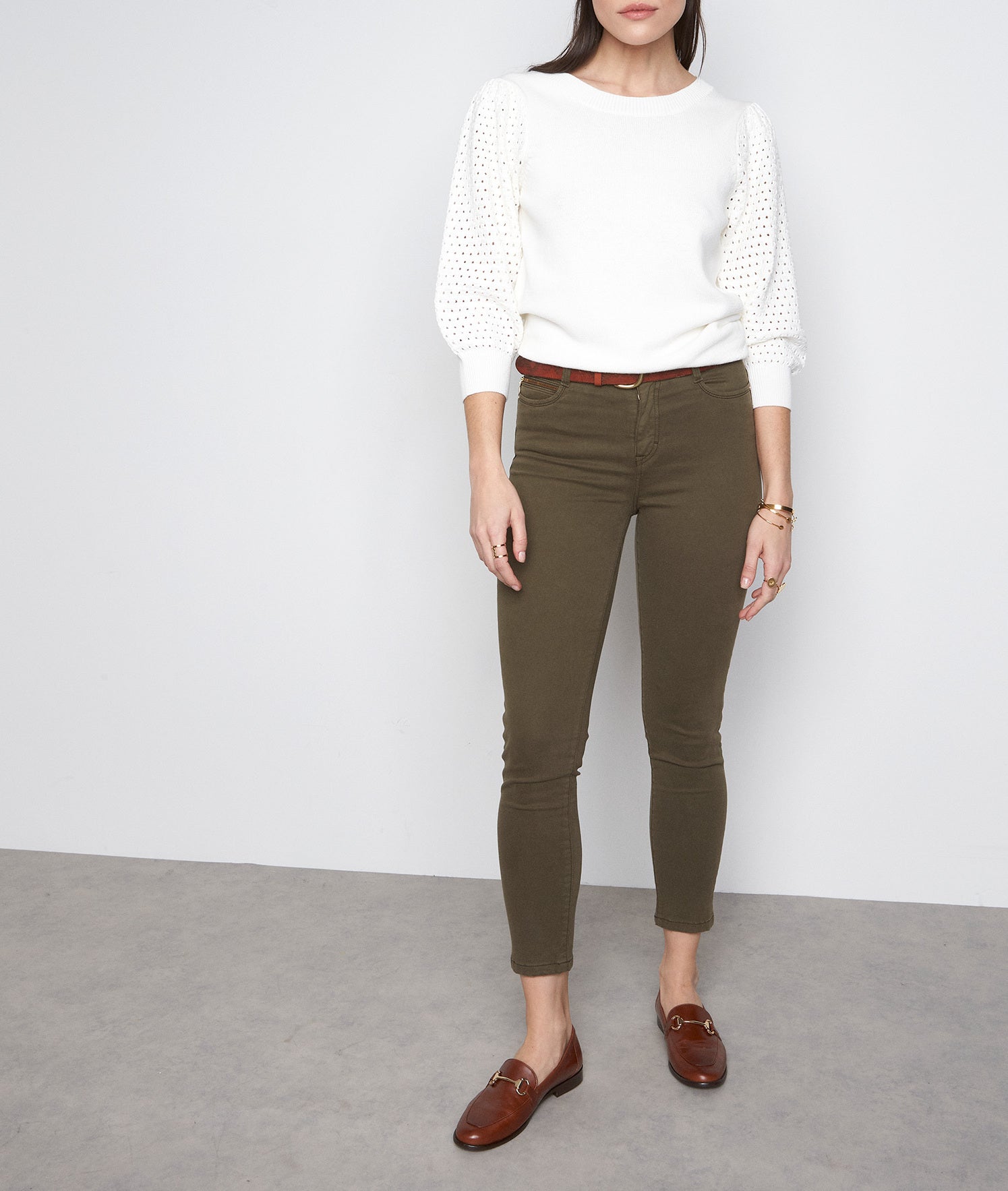 Slim en coton mélangé kaki Sultan Faume - seconde main