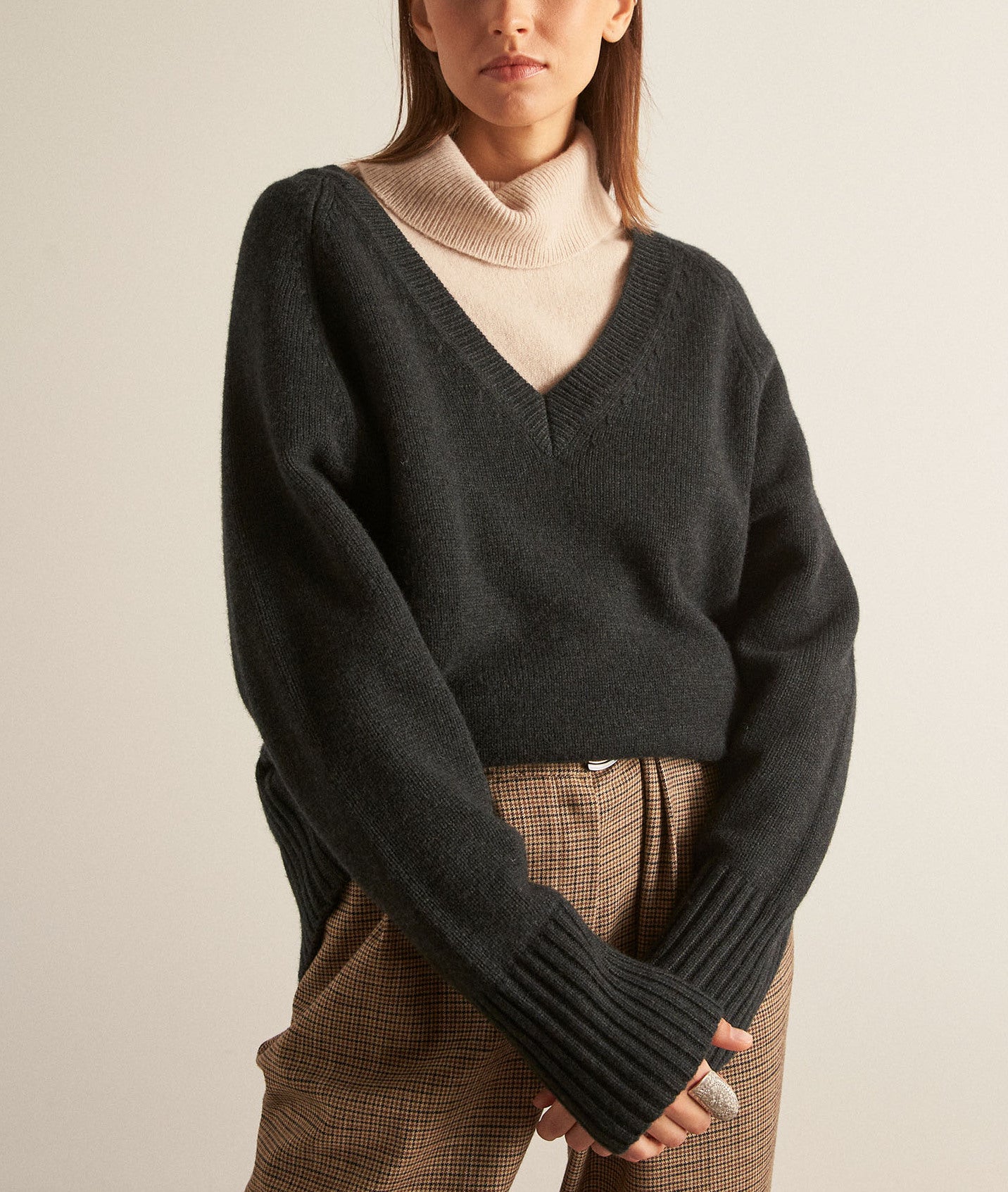 Pull en laine responsable et yack vert Bruce Faume - seconde main