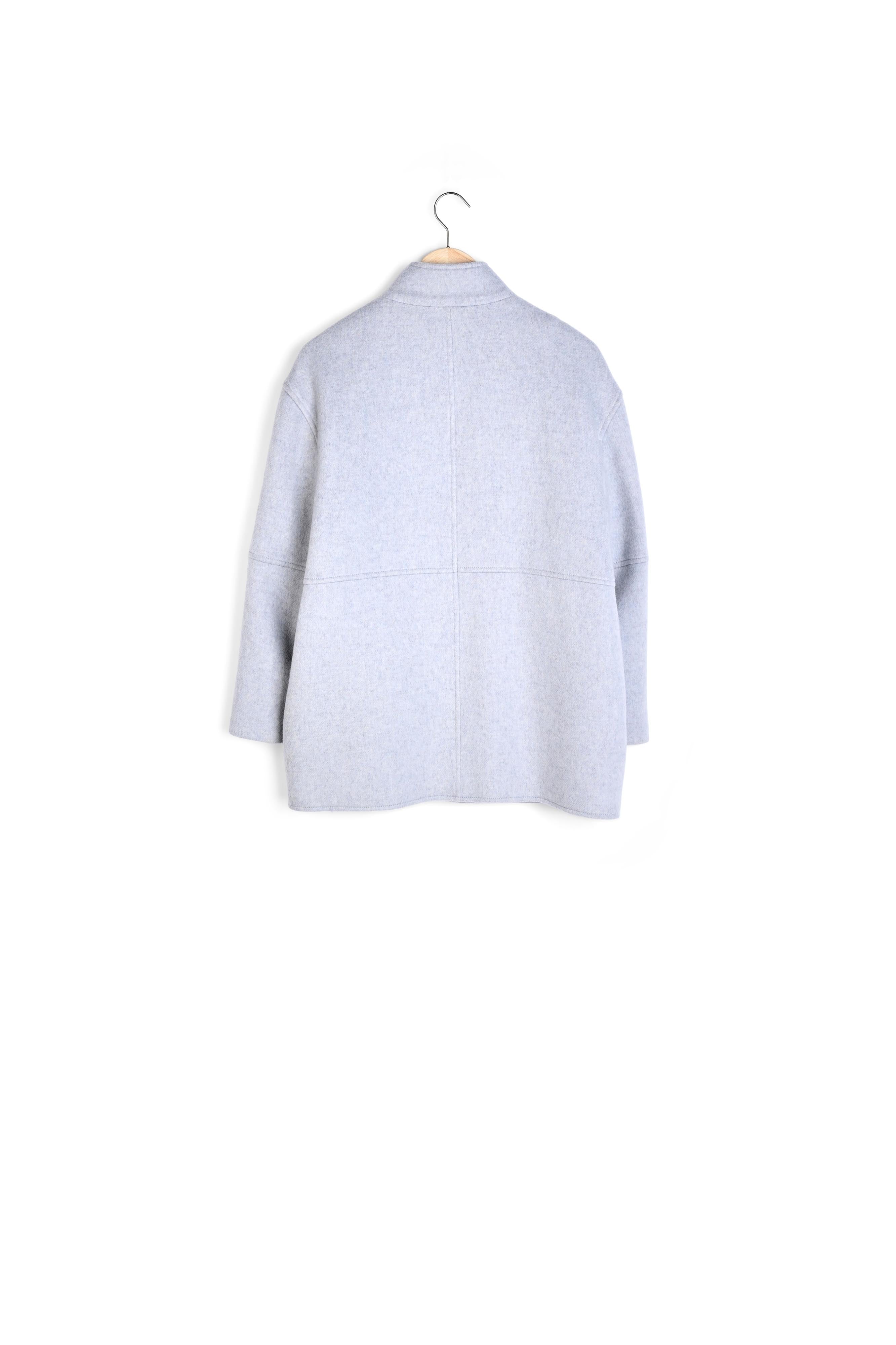 Manteau court en laine bleu ciel Lamia Faume - seconde main