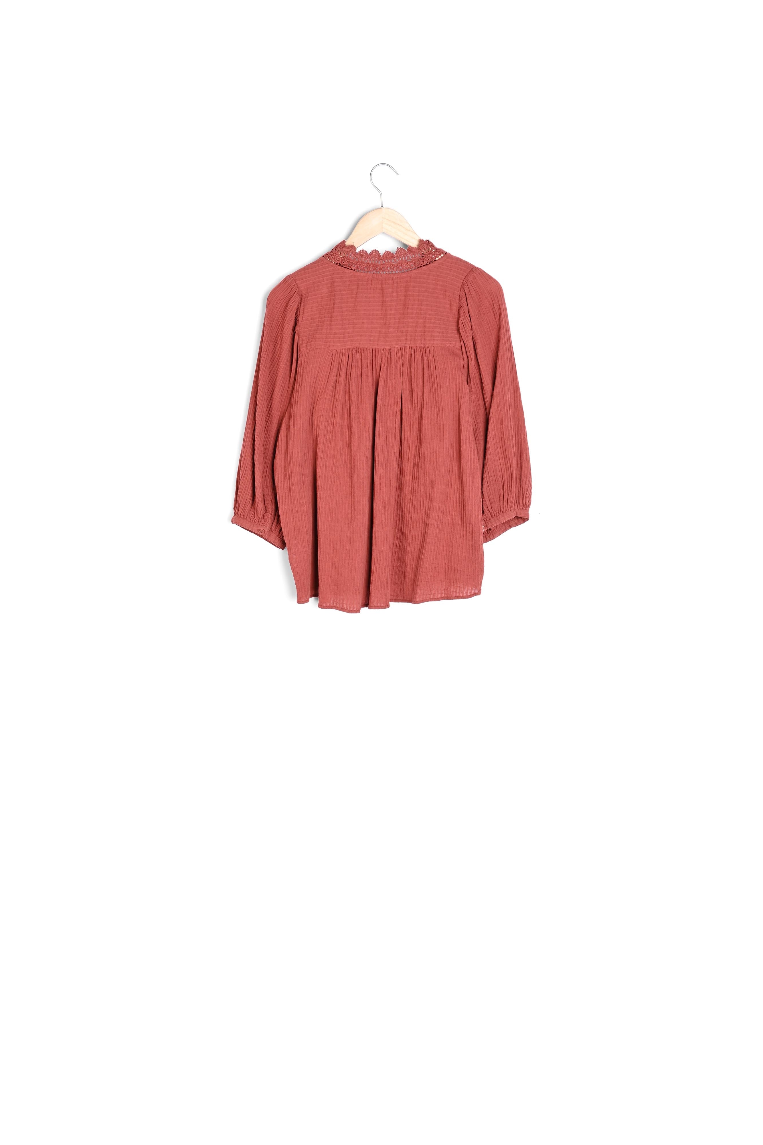 Blouse en gaze de coton brique Clara Faume - seconde main