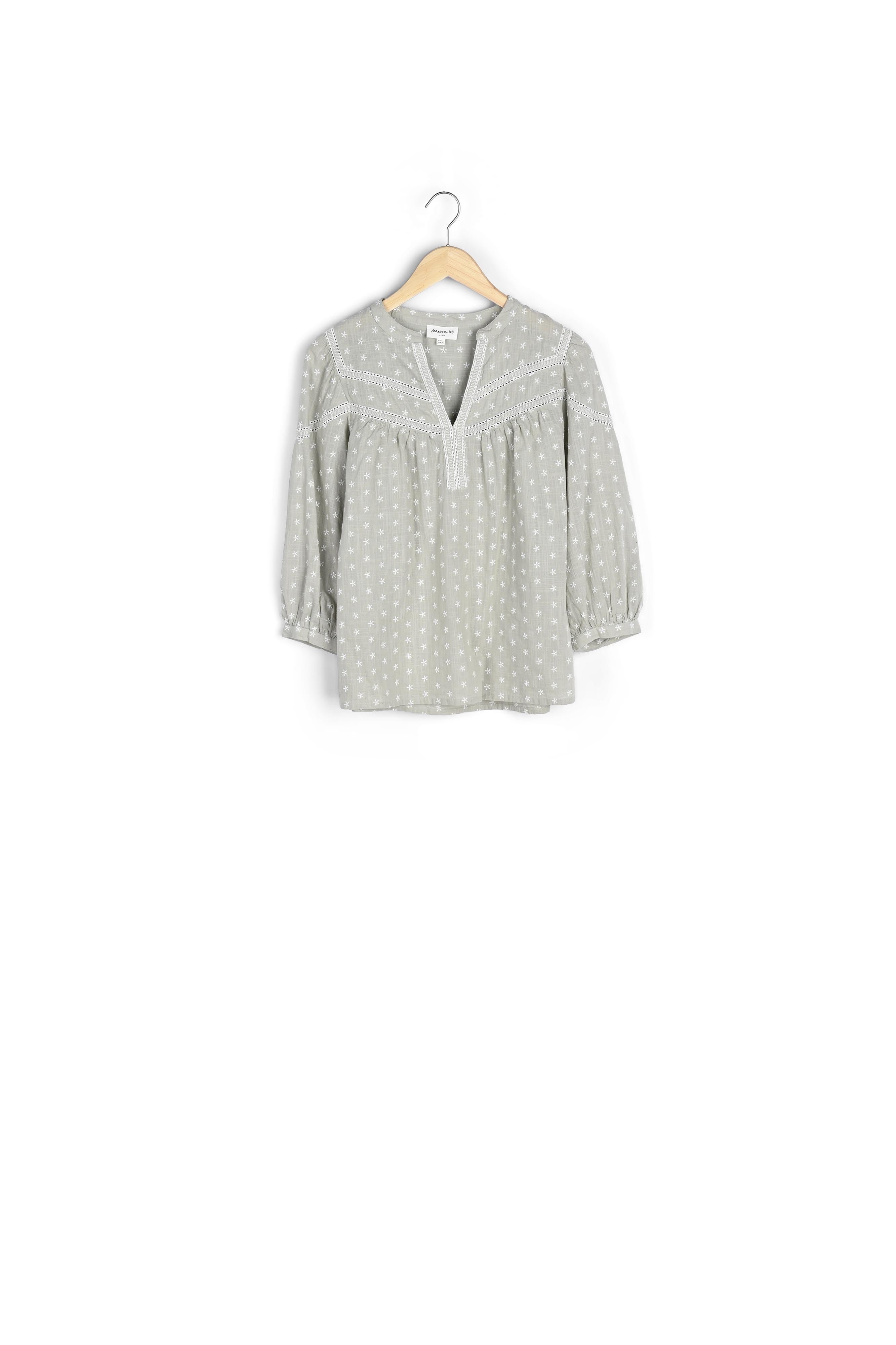 Blouse en coton brodé jade Cassandra Faume - seconde main