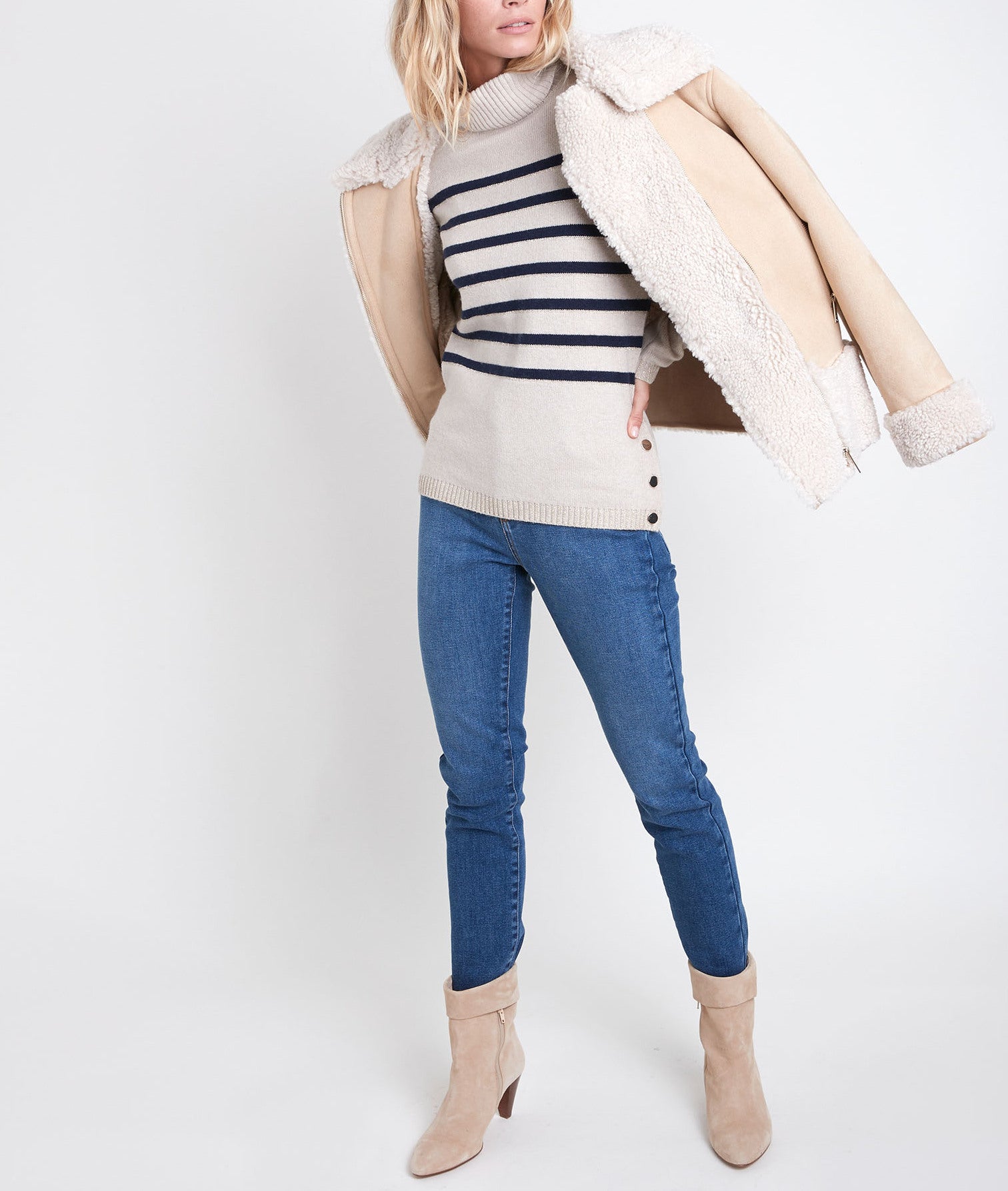 Pull rayé à col roulé Renata Faume - seconde main