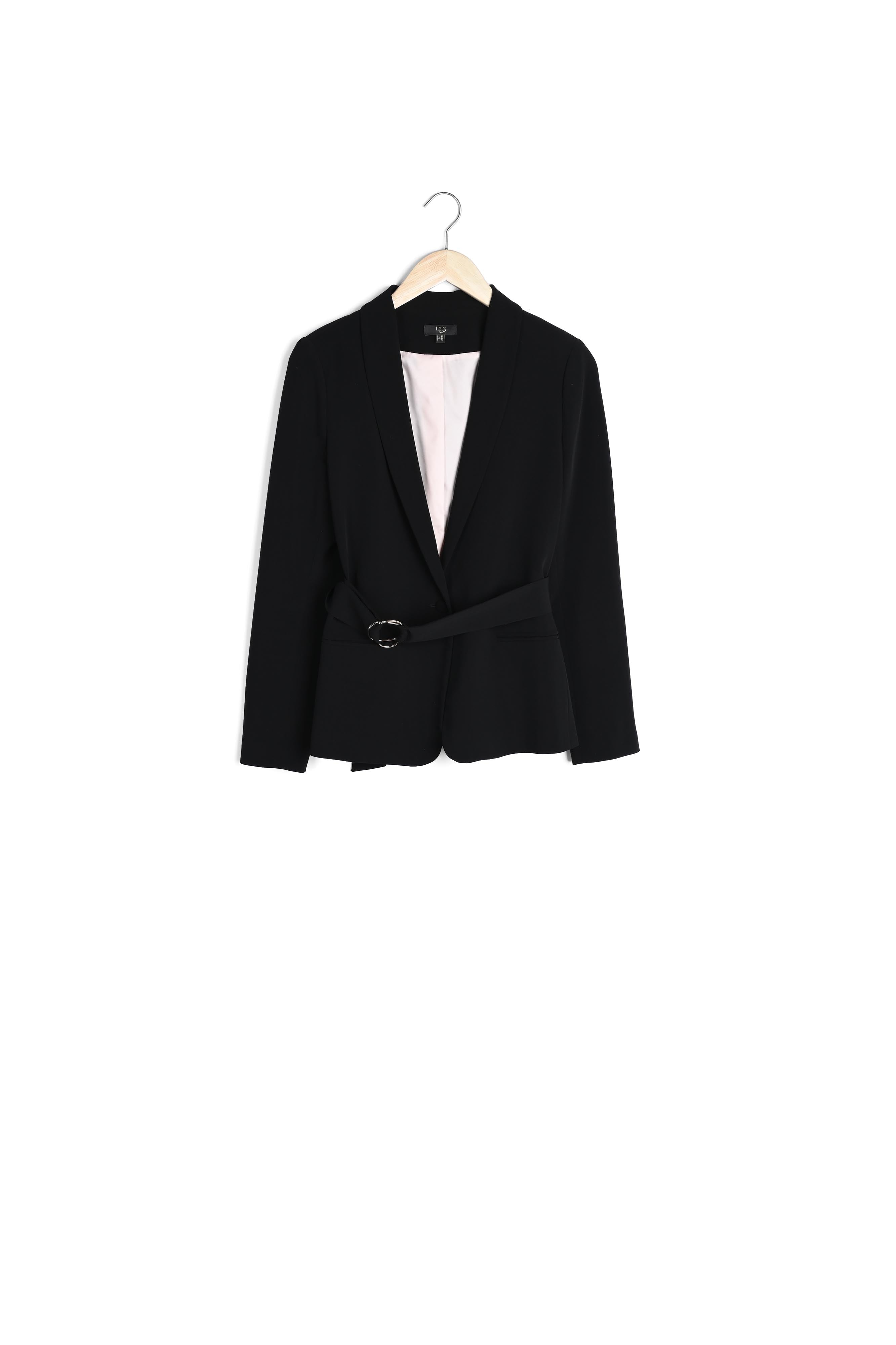 Veste noire détail doré ceinture Fanny Faume - seconde main