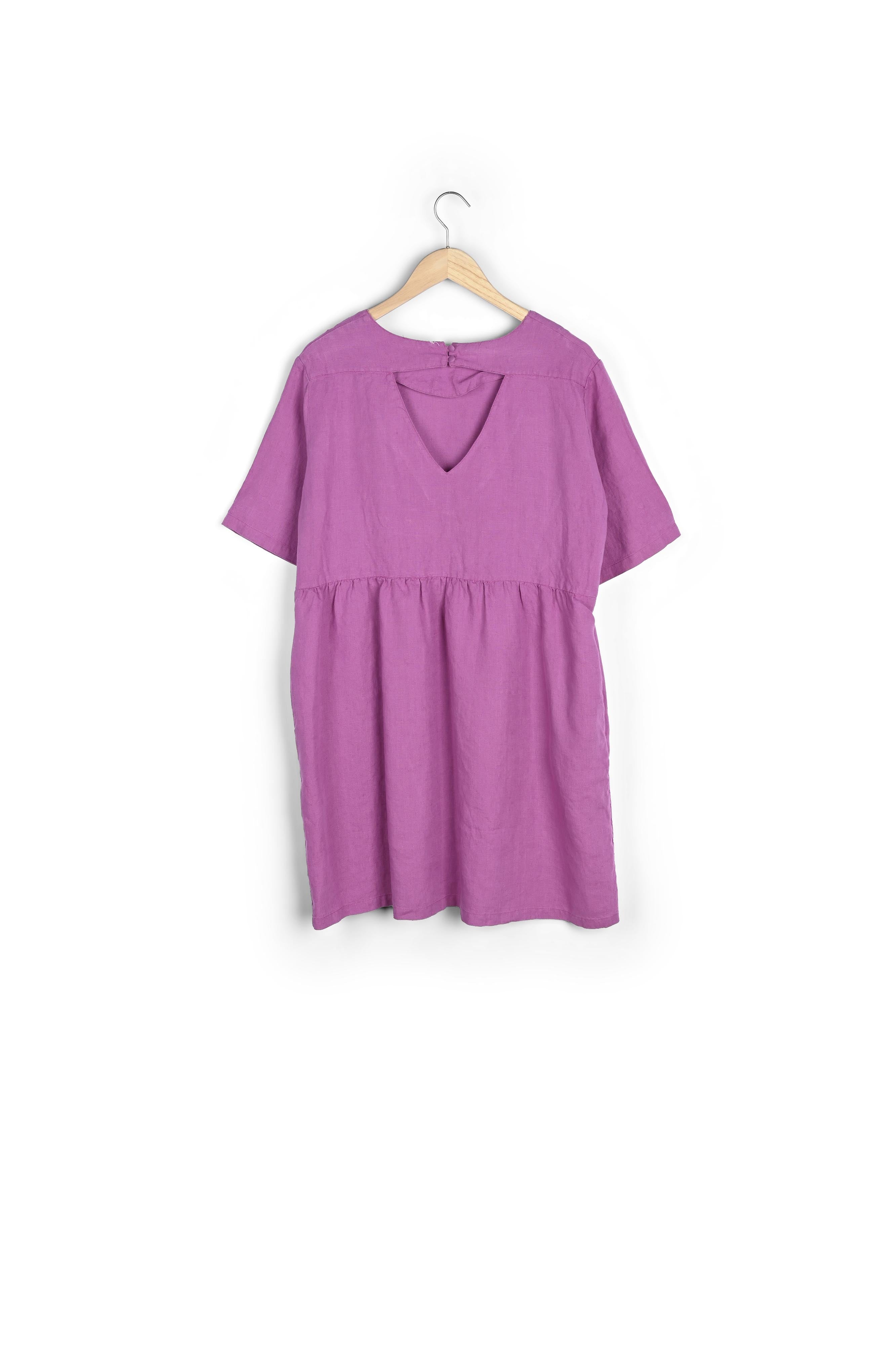 Robe en lin certifié violette Latoya Faume - seconde main