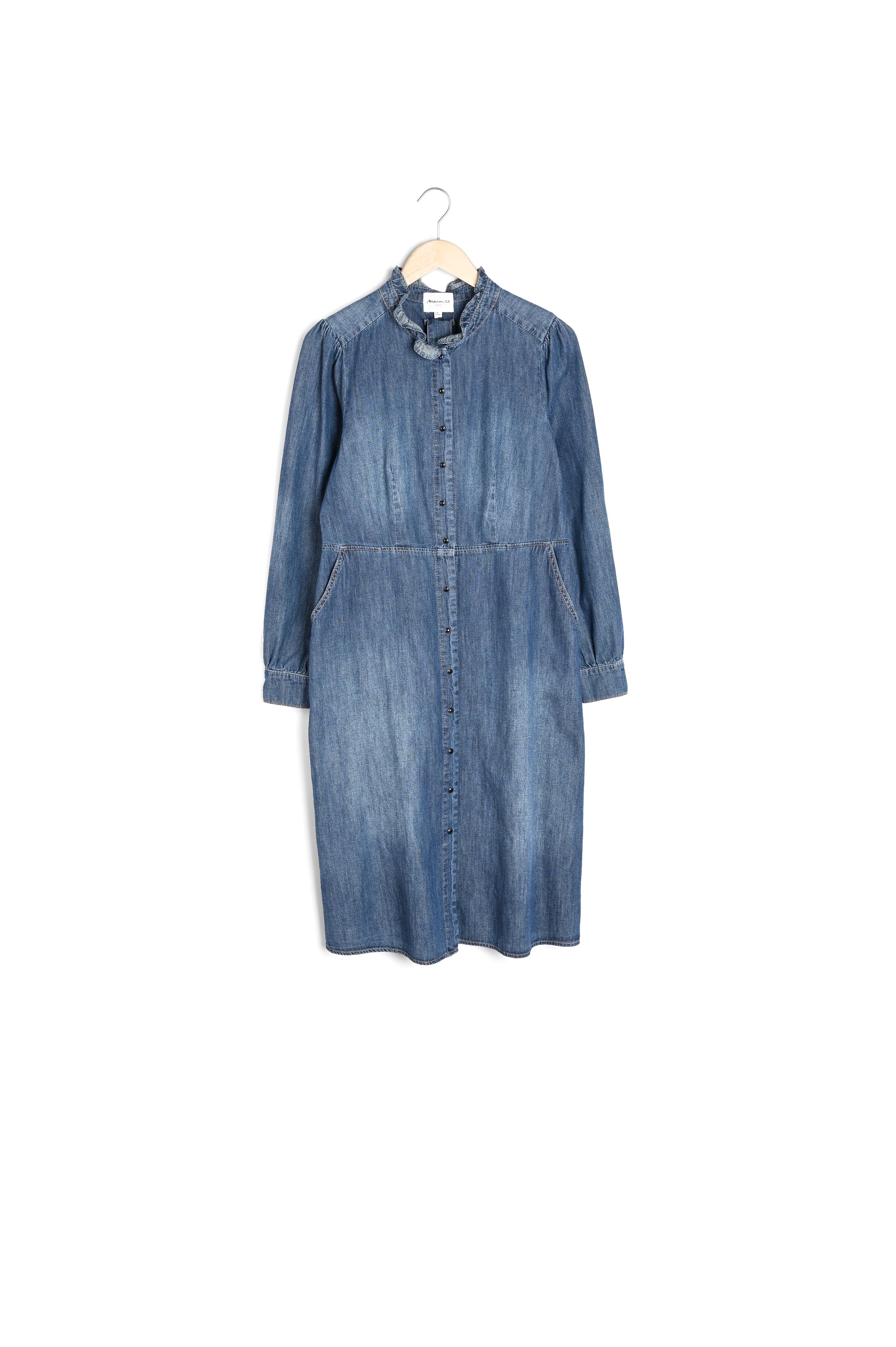 Robe chemise midi en denim brut délavé Sofia Faume - seconde main