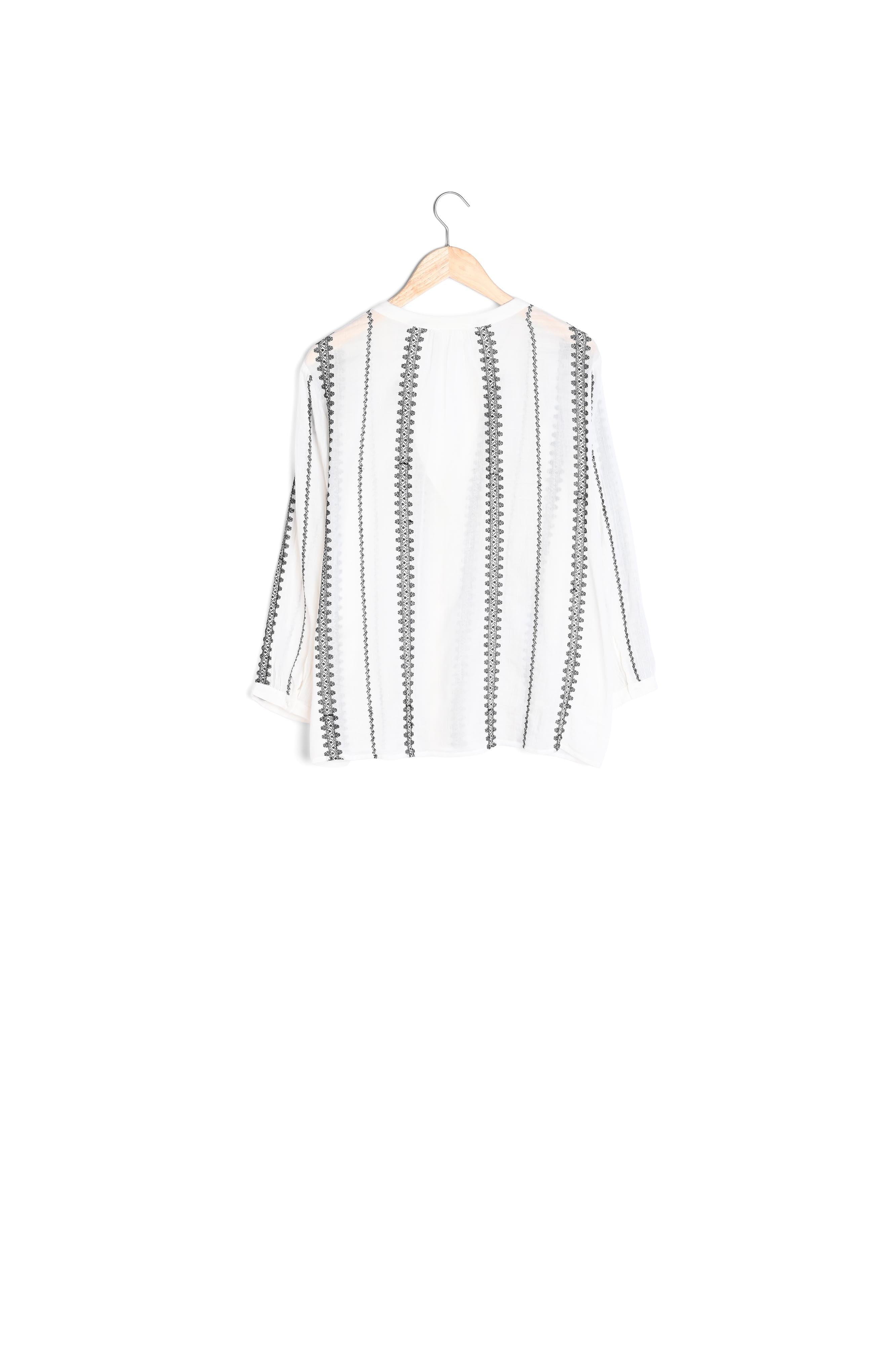 Blouse écrue en coton brodé Tahiti Faume - seconde main