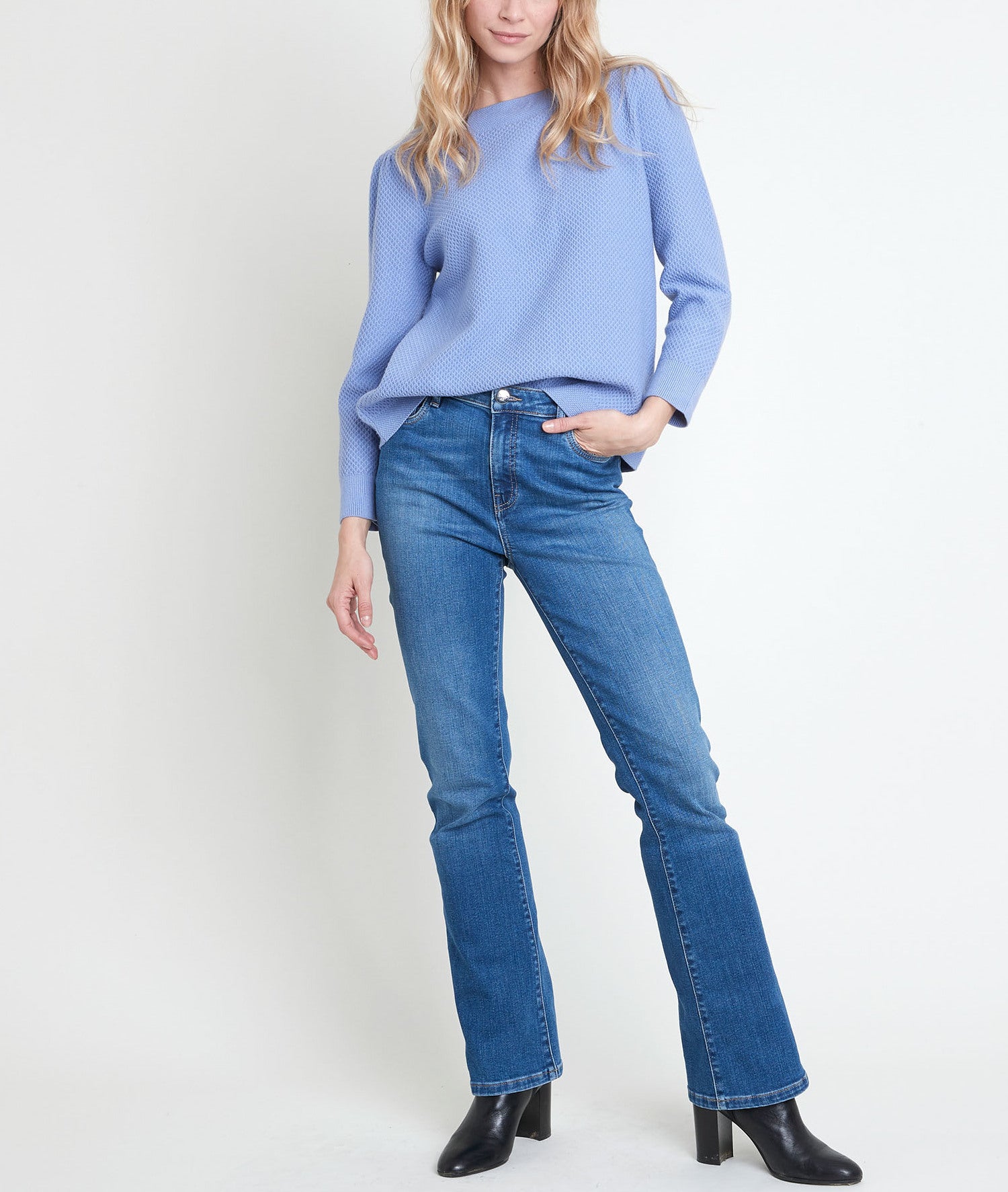 Pull lavande maille fantaisie Amore Faume - seconde main