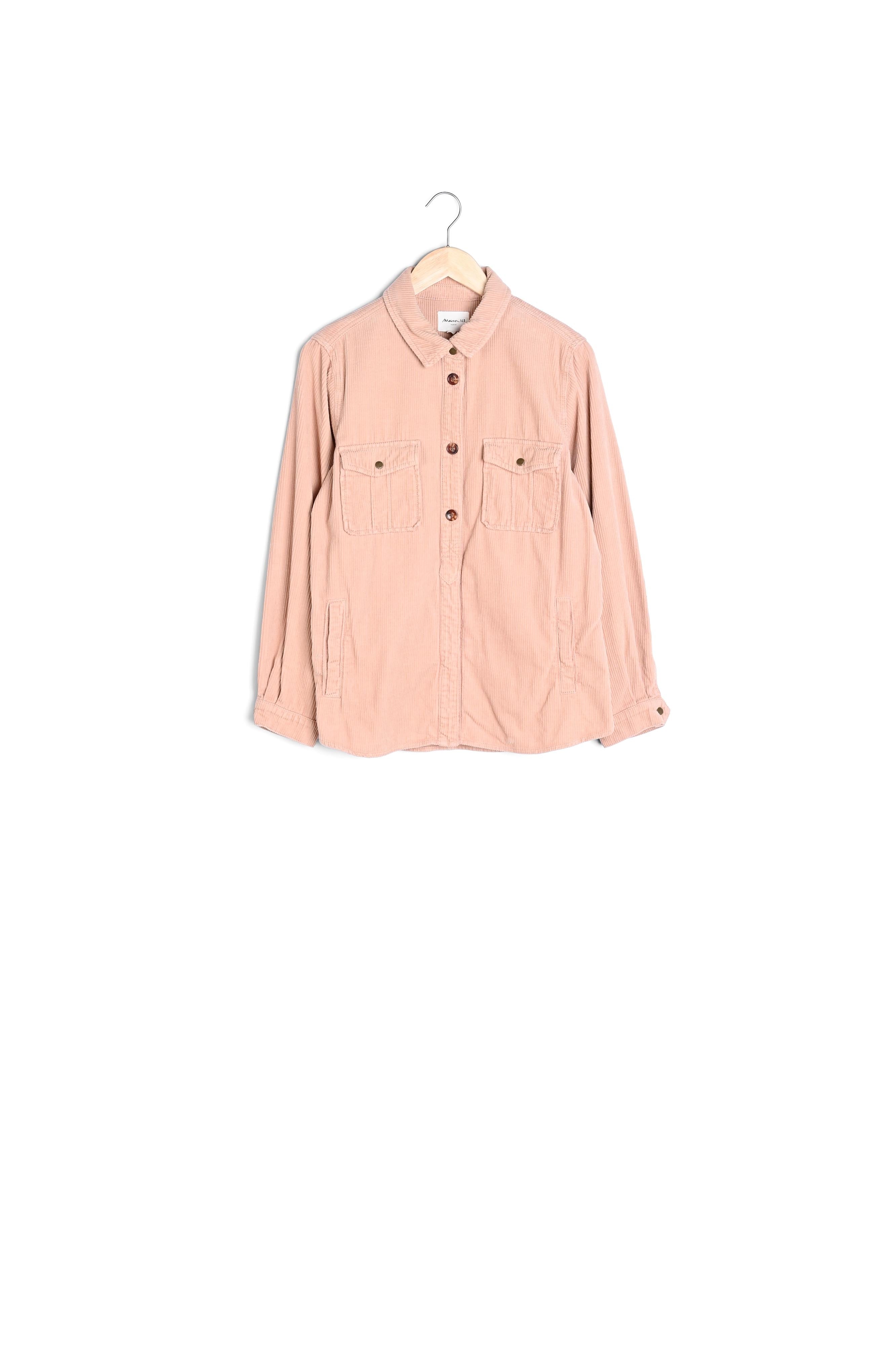 Surchemise en velours côtelé rose poudre Perle Faume - seconde main