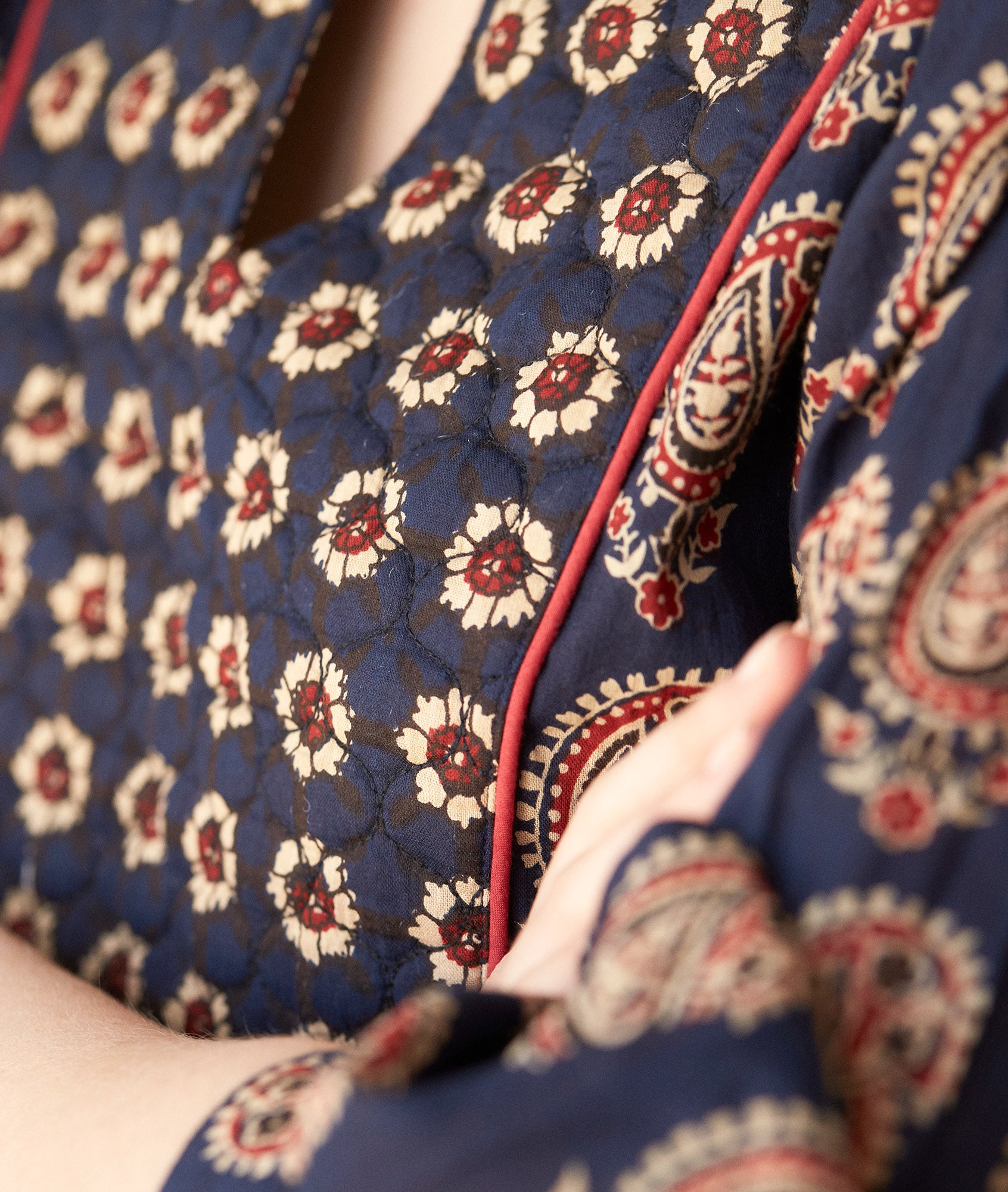 Robe courte imprimée en coton marine Hariana Faume - seconde main