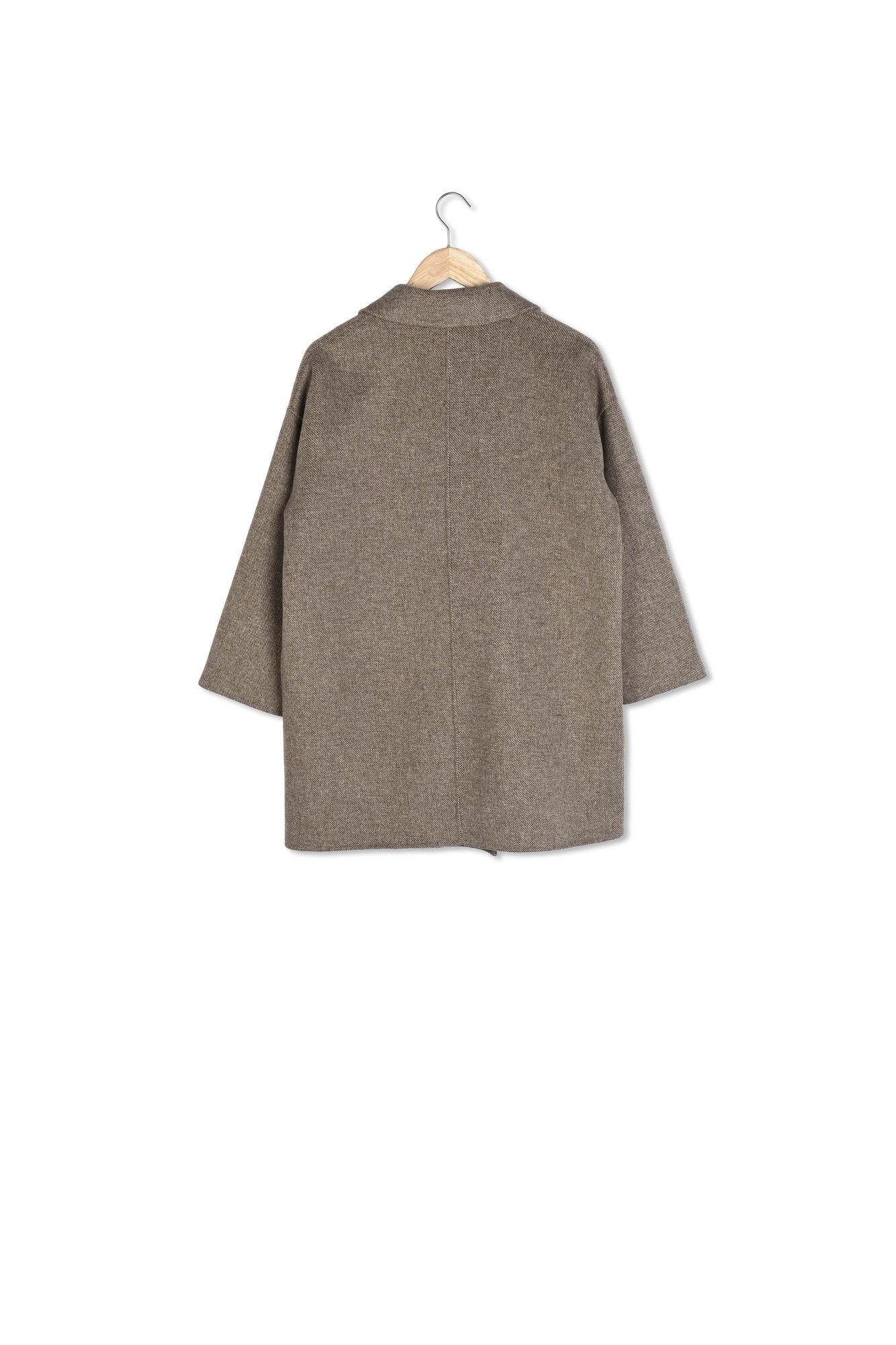 Manteau en laine mi-long taupe foncé Mado Faume - seconde main