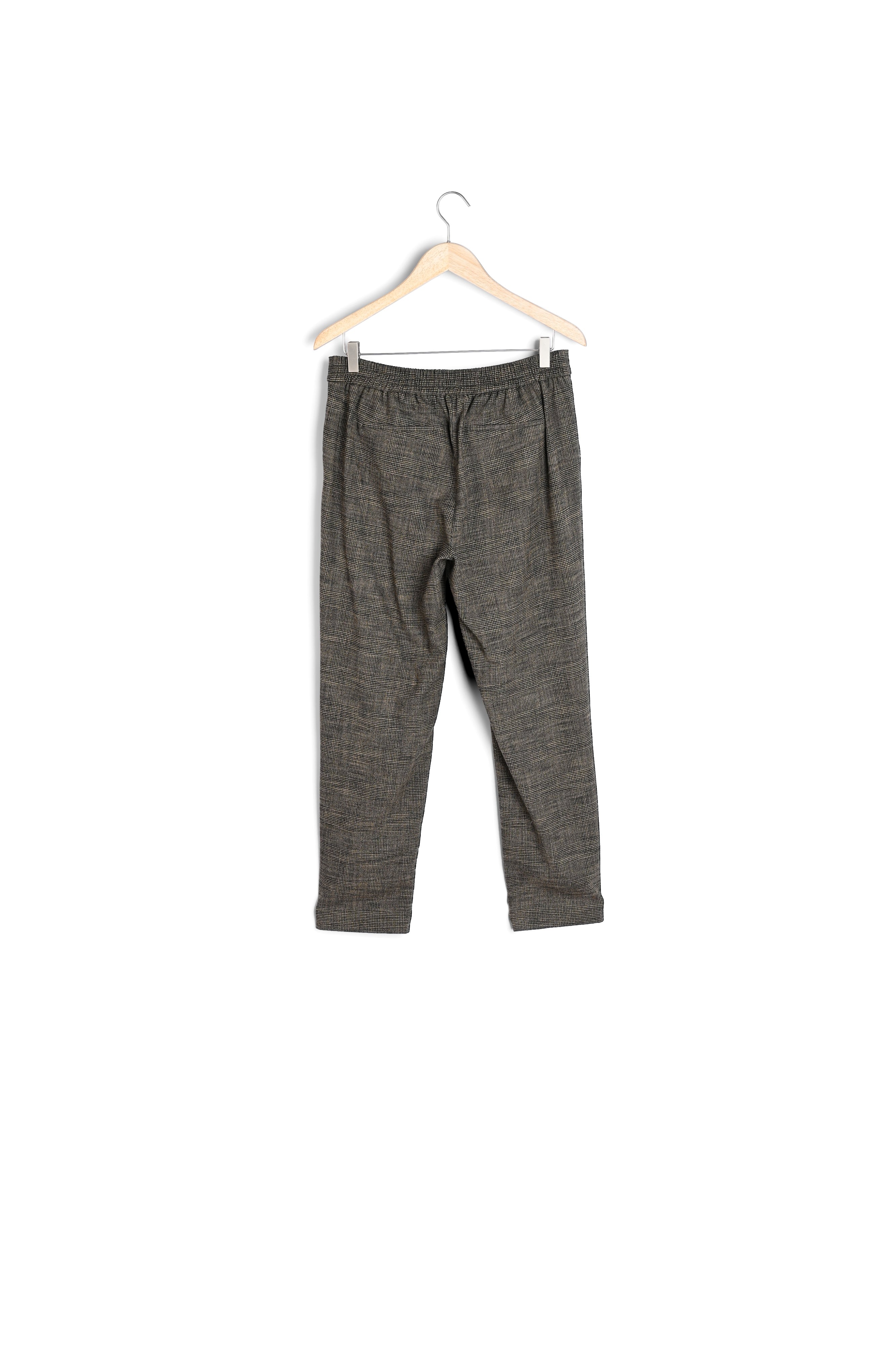 Pantalon carotte en Prince de Galles beige Flynn Faume - seconde main