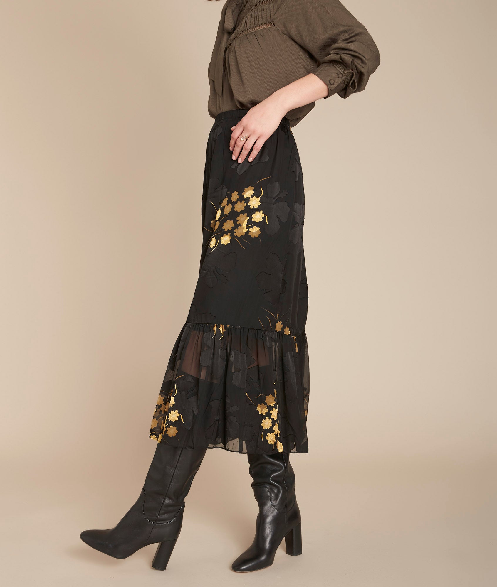 Jupe longue imprimé fleuri Kea Faume - seconde main