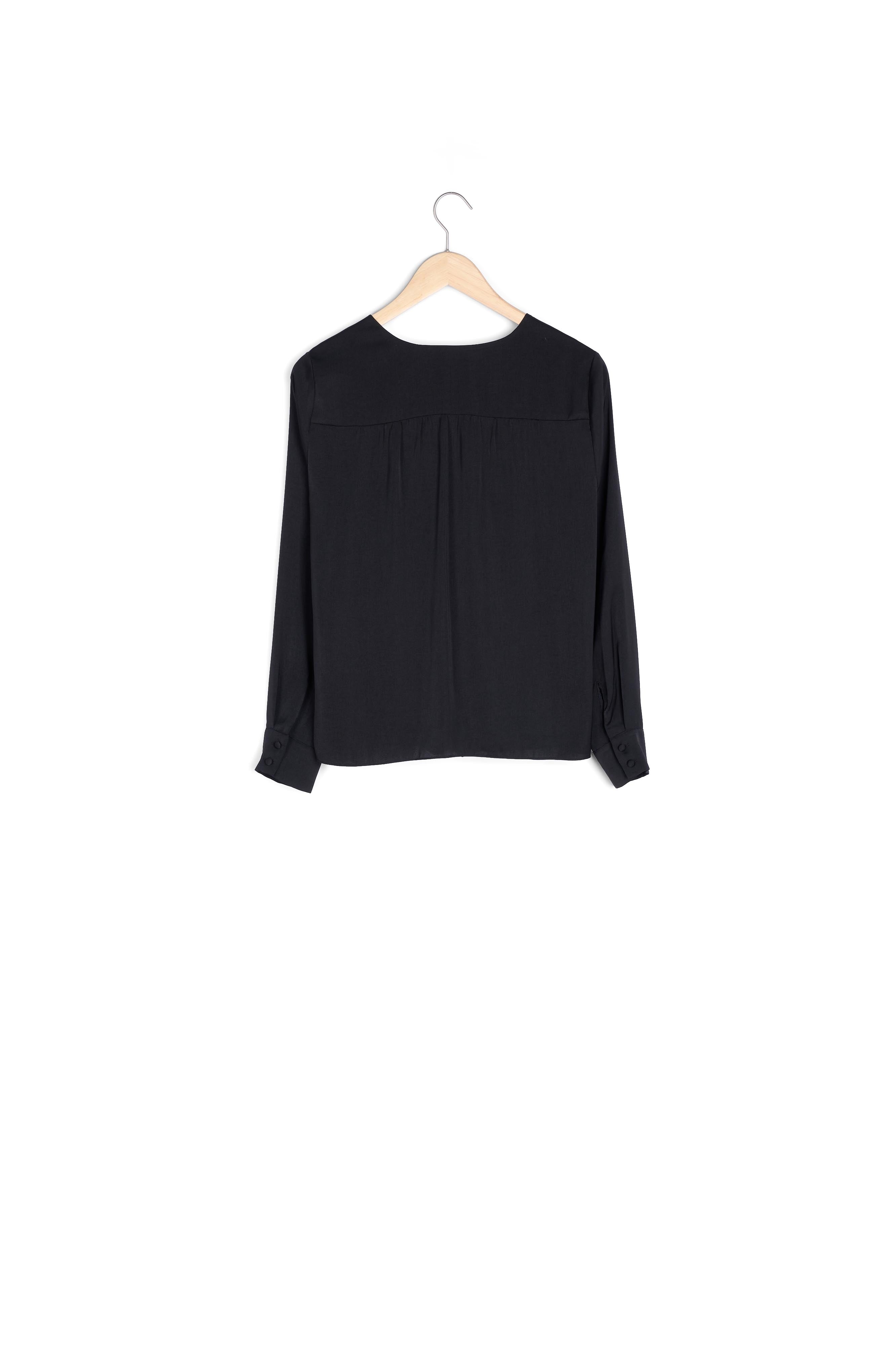 Blouse drapée noire Jalila Faume - seconde main