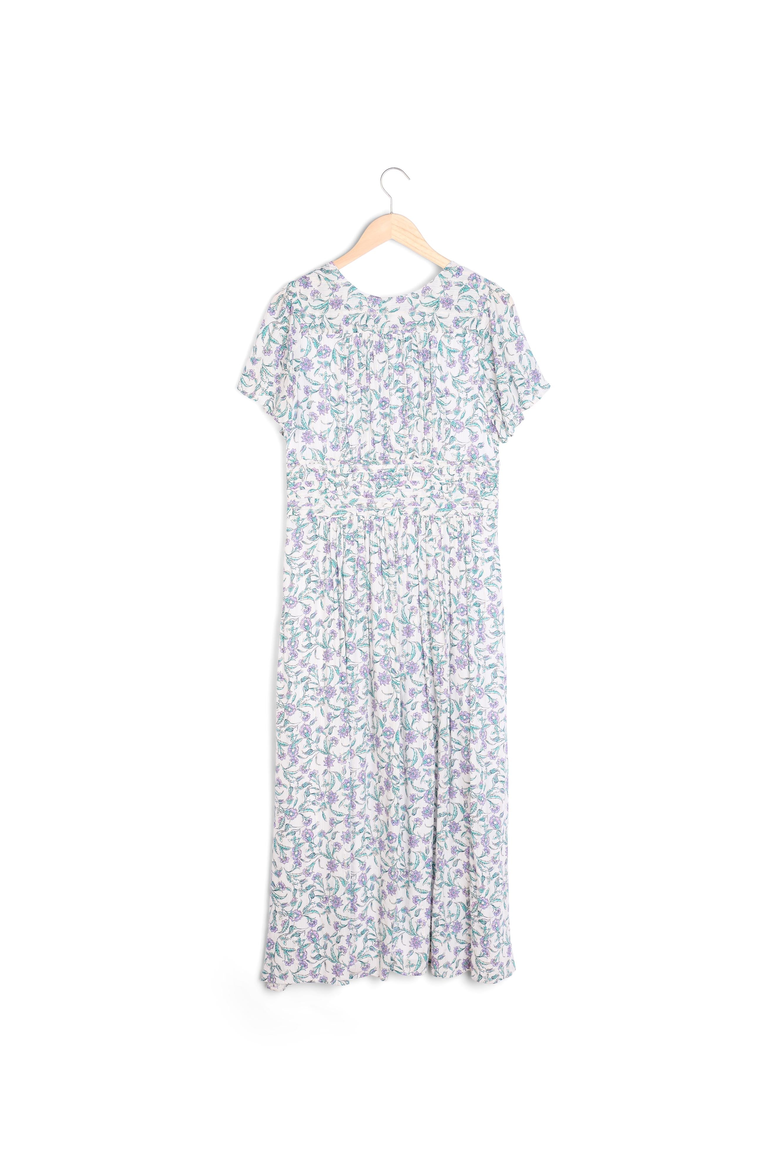 Robe longue blanche imprimée Levana Faume - seconde main