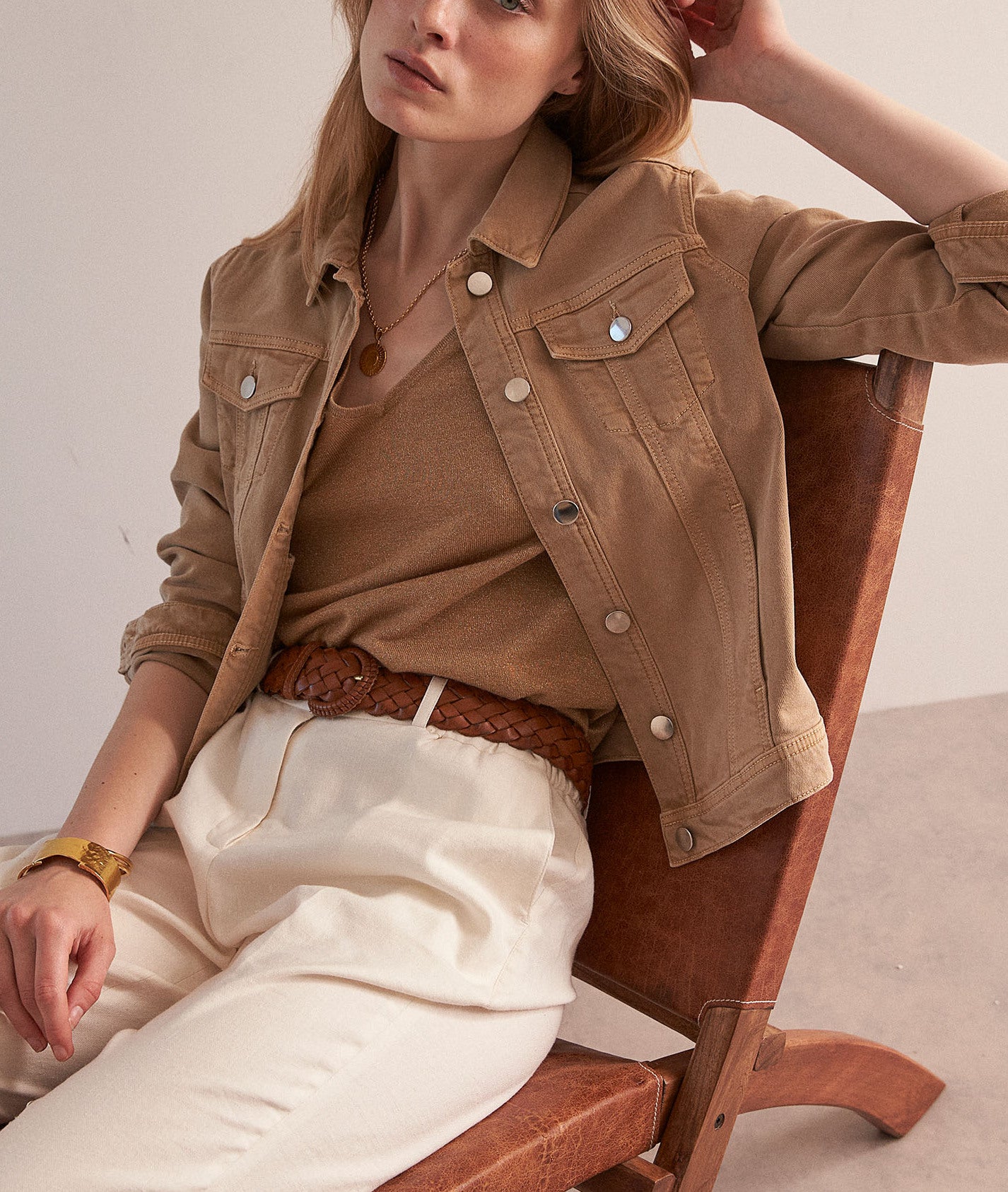 Blouson en coton recyclé beige Fame Faume - seconde main