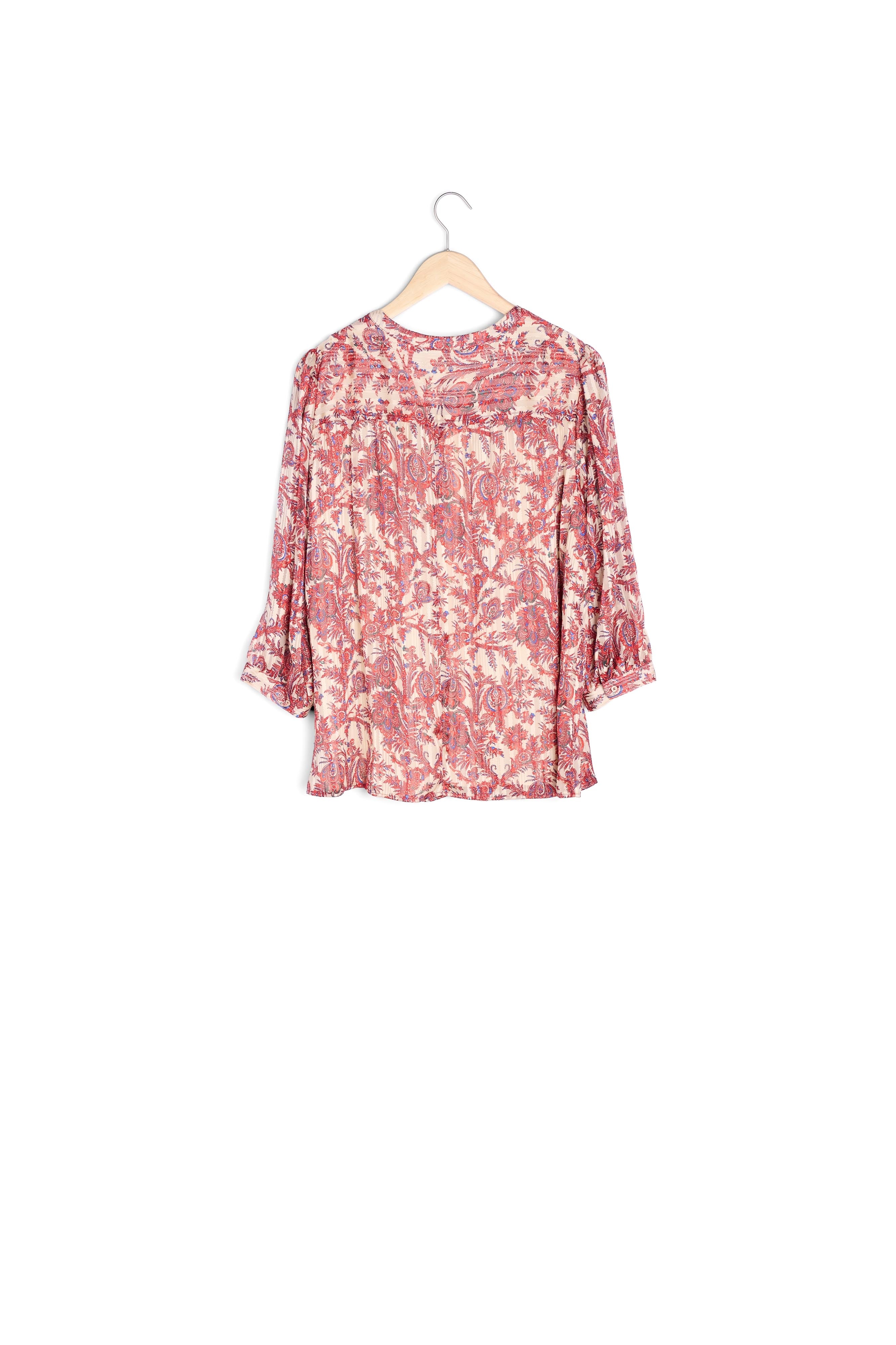 Blouse rouge imprimée Elsa Faume - seconde main