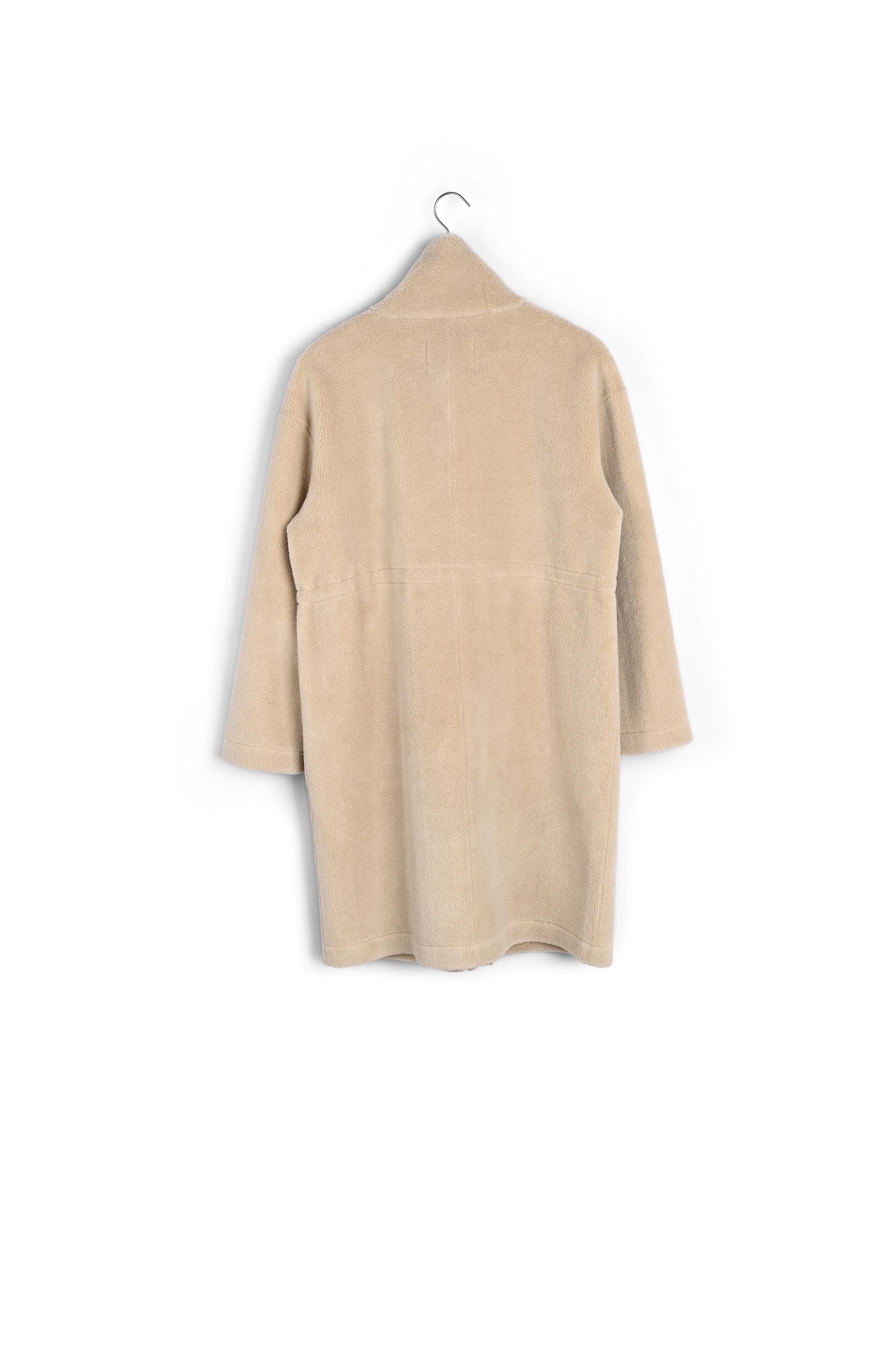 Manteau long effet peau retournée beige Marie Faume - seconde main