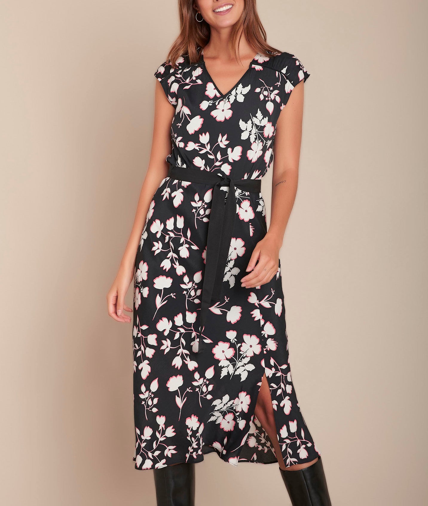 Robe noire imprimé fleuri Romance Faume - seconde main