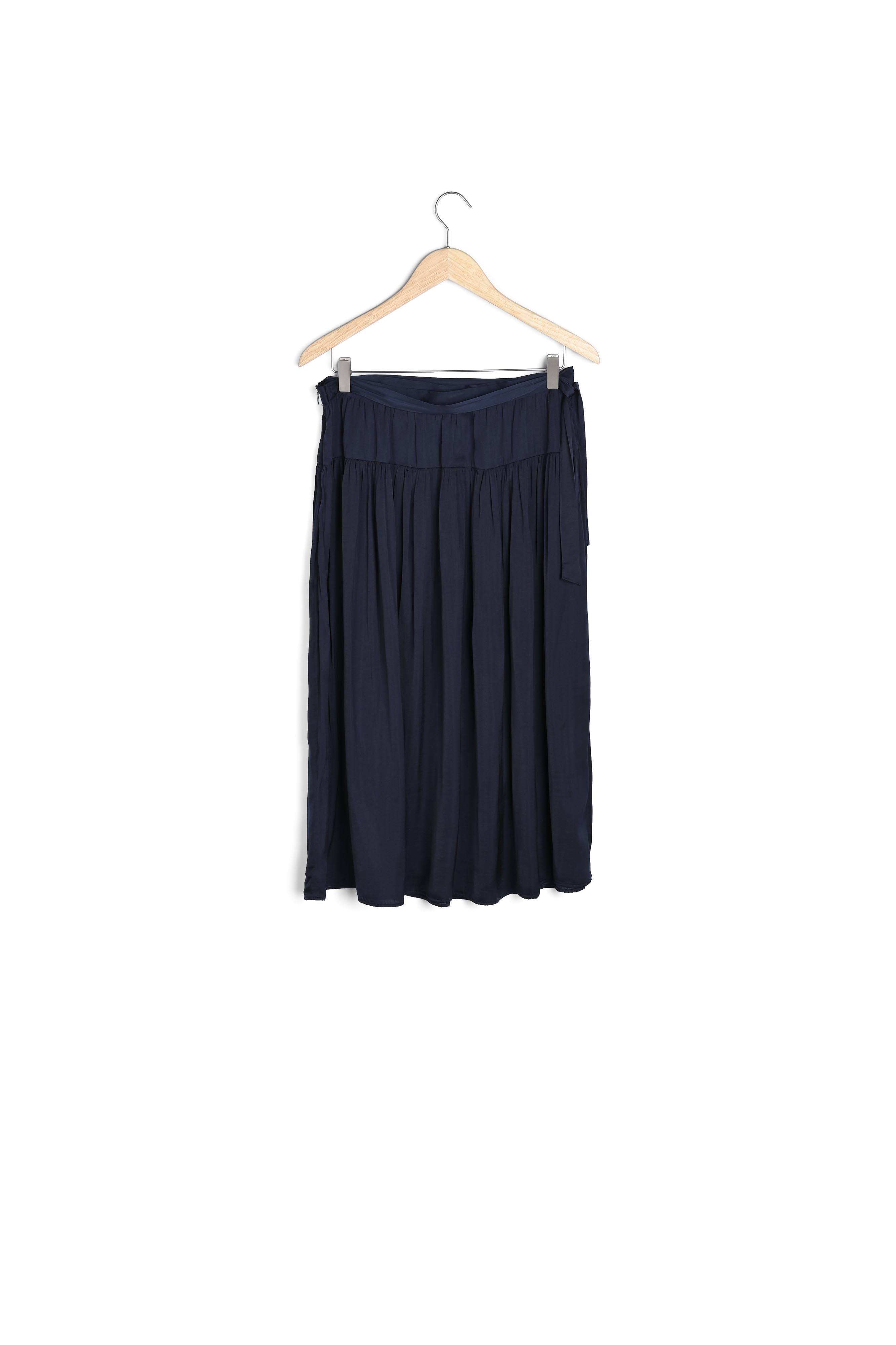 Jupe midi satinée marine Dani Faume - seconde main