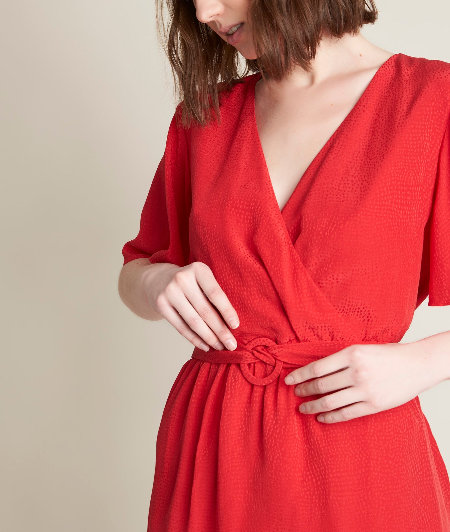 Robe en soie jacquard Carly Faume - seconde main