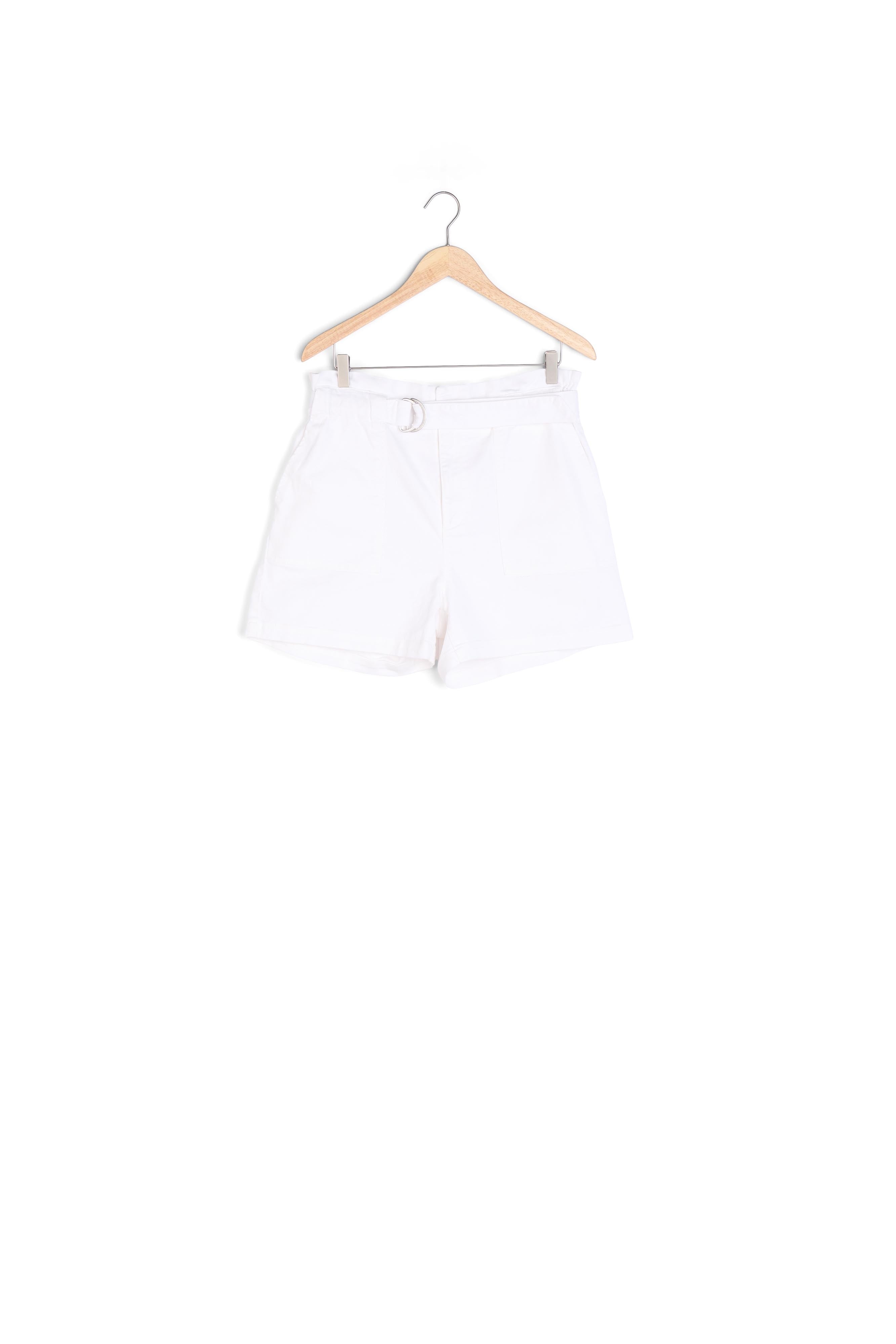 Short paper bag ceinturé en coton blush Beverly Faume - seconde main