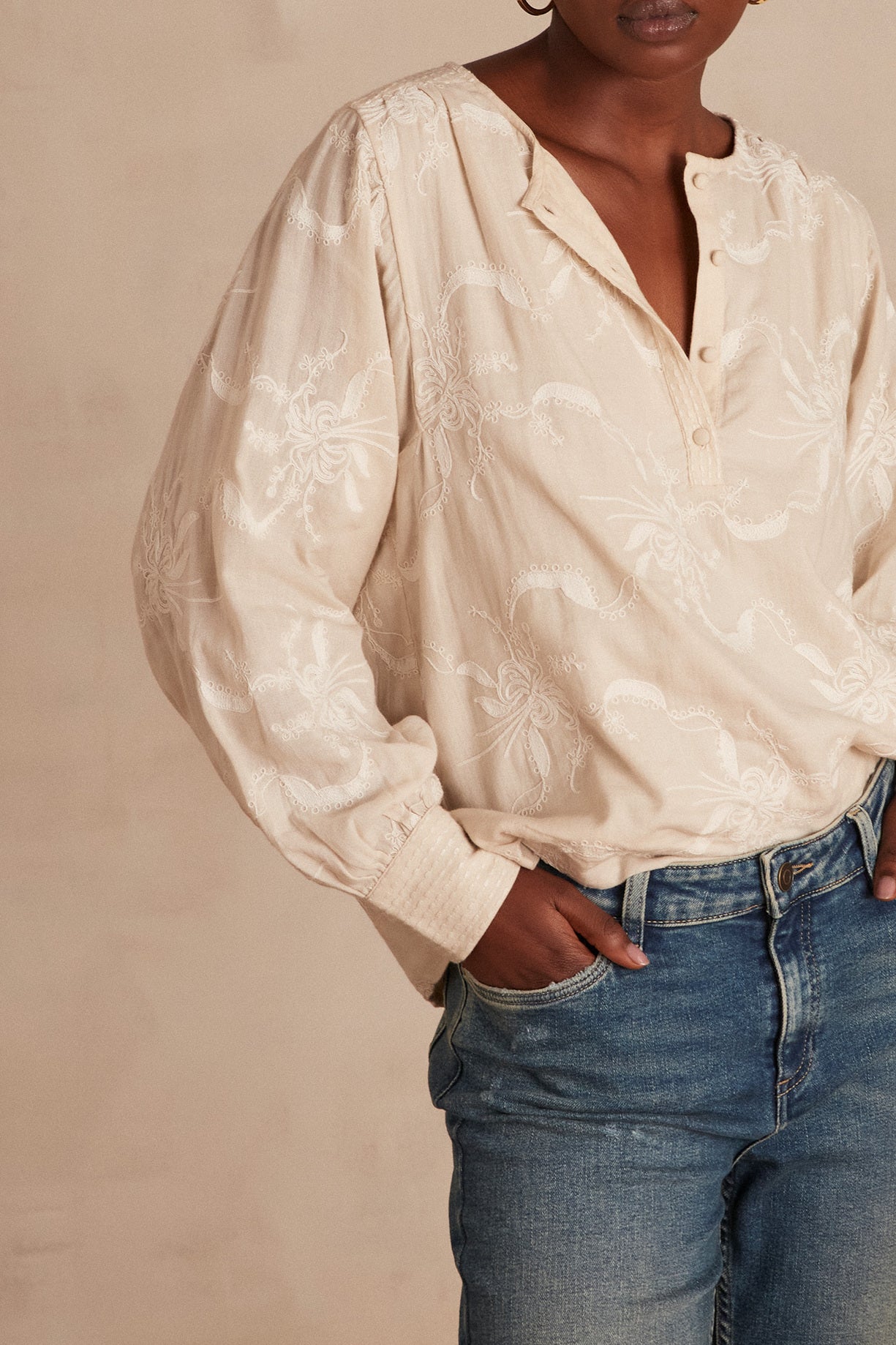 Blouse brodée Candice Faume - seconde main