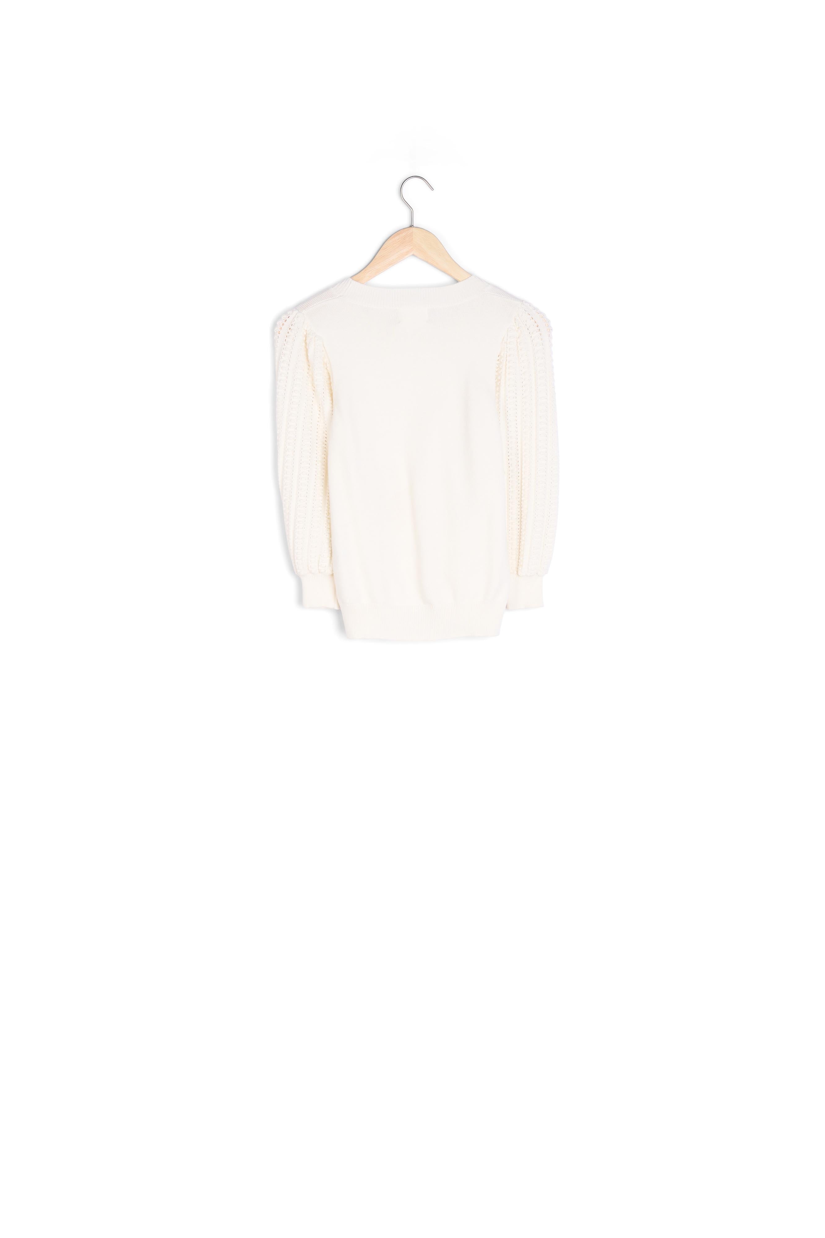 Pull écru à maille fantaisie Aube Faume - seconde main